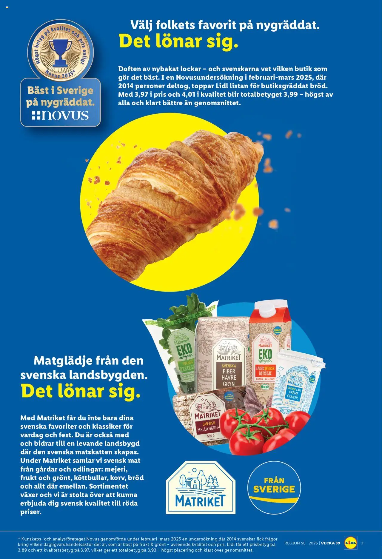 Lidl reklamblad aktuell från 22.09.2025 | Sida: 3 | Produkter: Creme fraiche, Mjölk, Bröd, Basilika