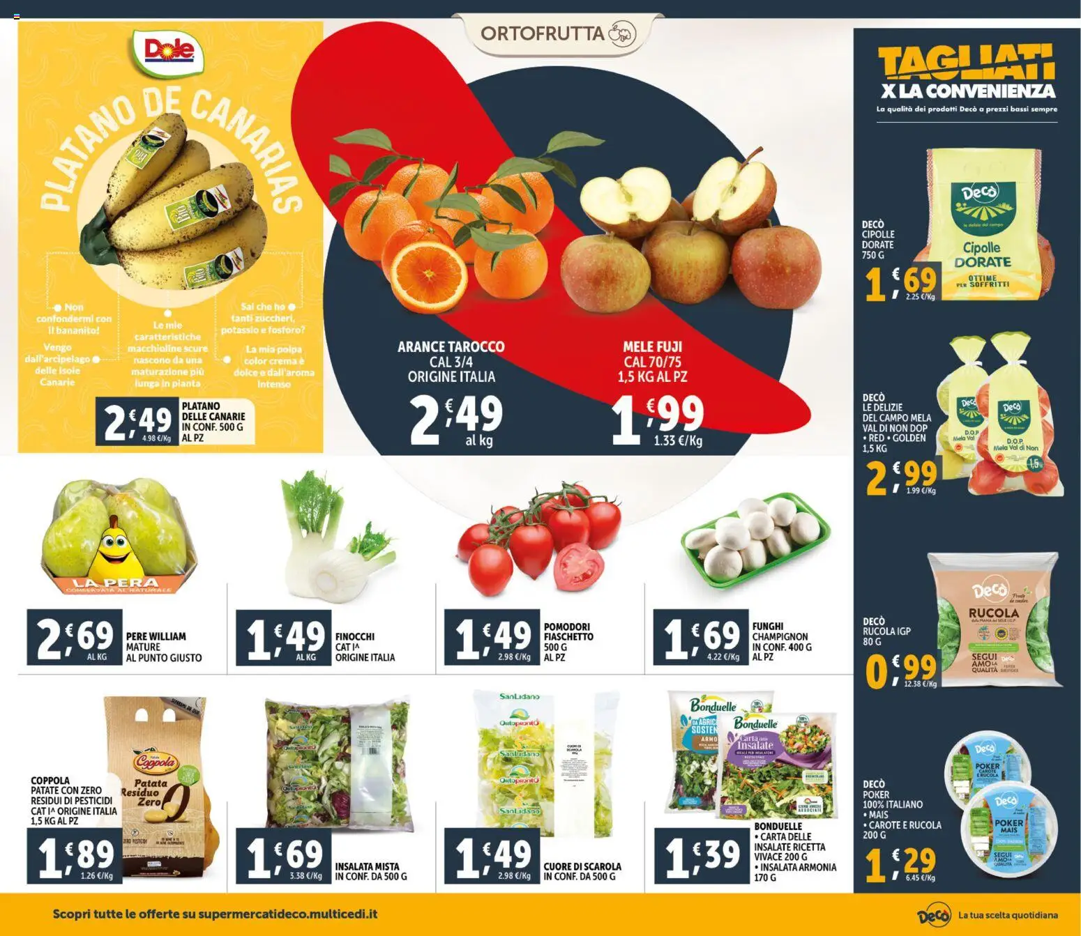 Volantino Decò del 06.03.2026 | Pagina: 8 | Prodotti: Mele, Arance, Funghi, Mais