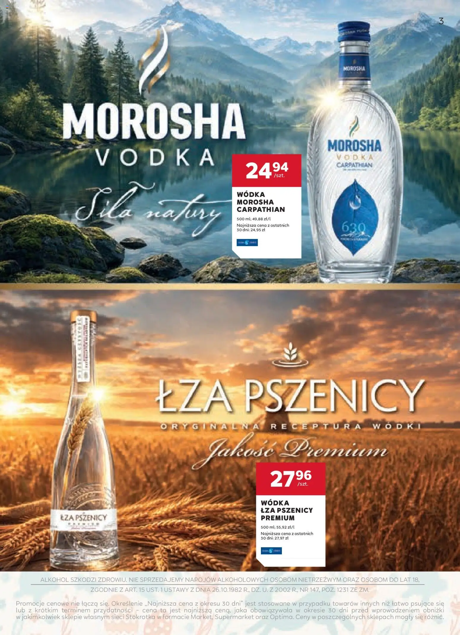 Stokrotka gazetka - Oferta alkoholowa od 19.03.2026 | Strona: 3 | Produkty: Stokrotka, Vodka, Alkohol, Wódka