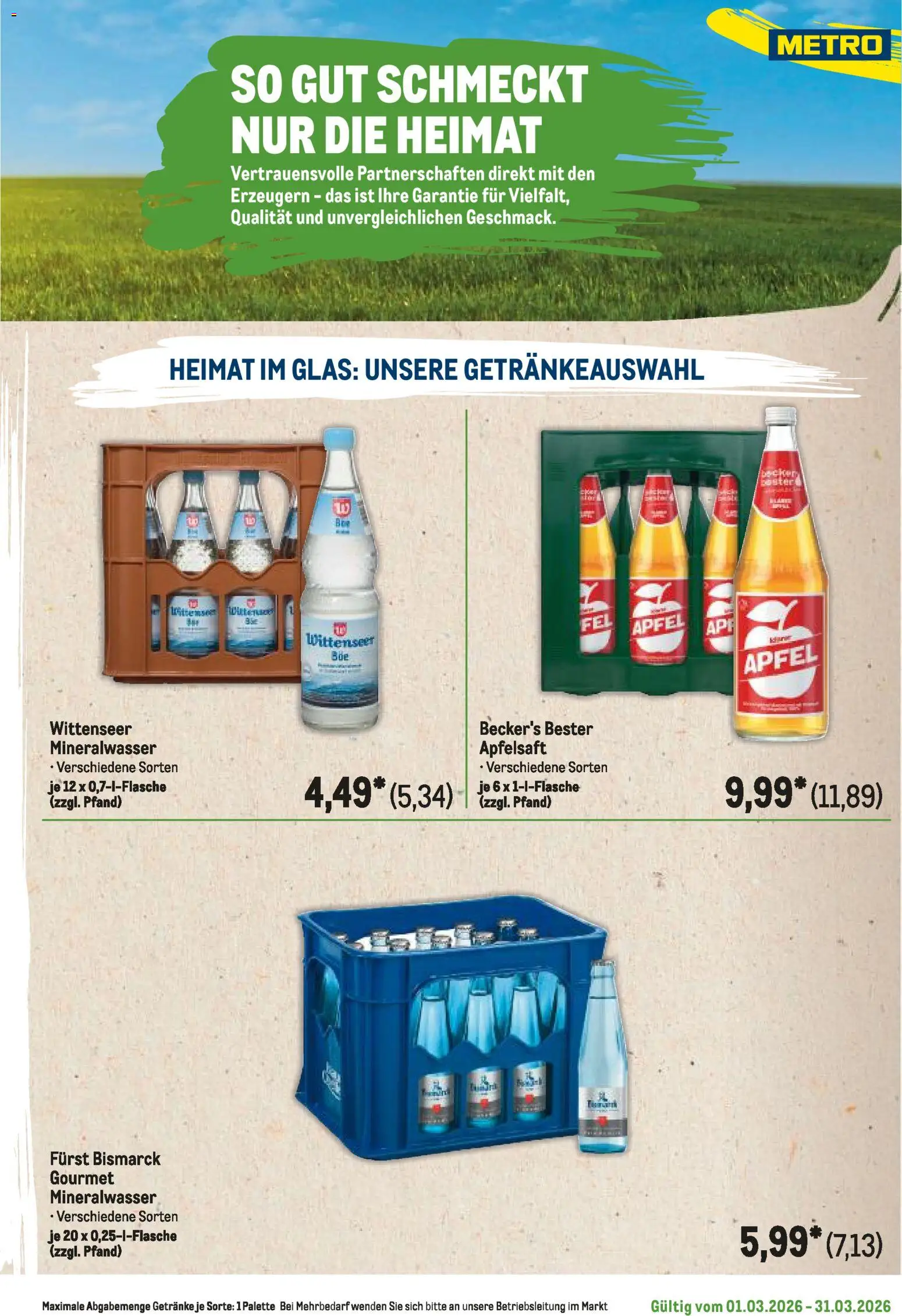 Metro Regionaler Flyer – gültig ab 01.03.2026 | Seite: 31 | Produkte: Äpfel, Apfelsaft, Mineralwasser