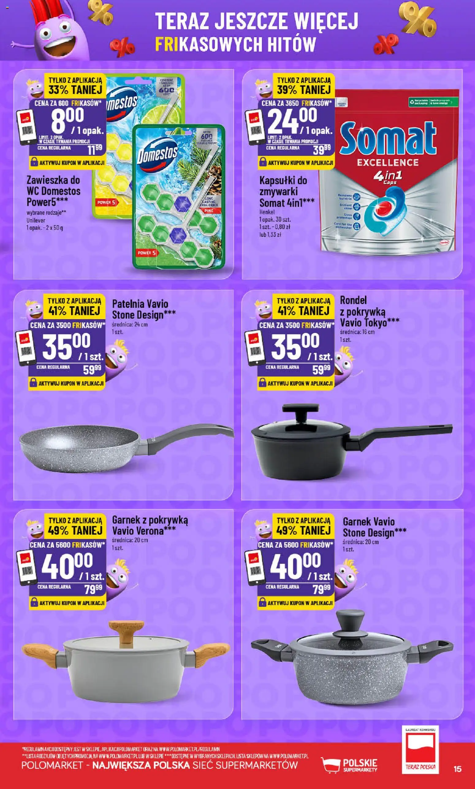 POLOmarket Gazetka - Frikasowe Hity od 05.11.2025 | Strona: 15 | Produkty: Garnek, Domestos, Patelnia