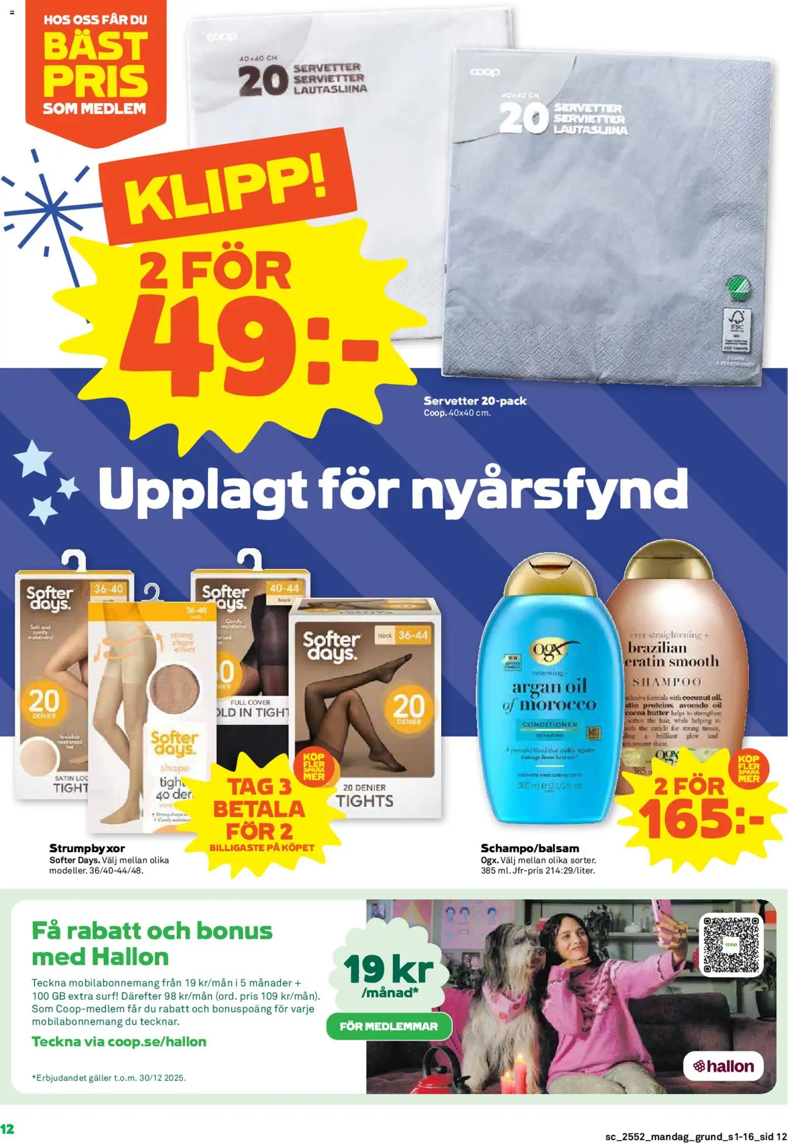 Stora Coop reklamblad aktuell från 29.12.2025 | Sida: 12 | Produkter: Avocado, Galler, Tights, Hallon
