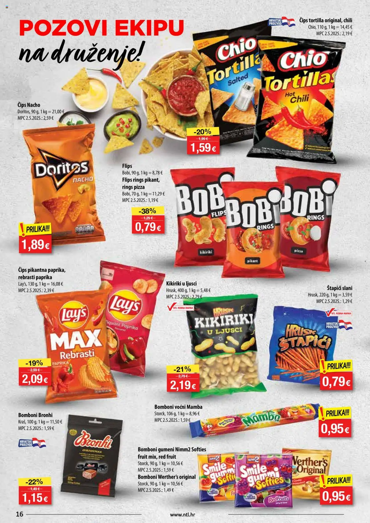 NTL katalog | vrijedi od 10.09.2025 | Stranica: 16 | Proizvodi: Pizza, Bomboni, Čips, Kikiriki