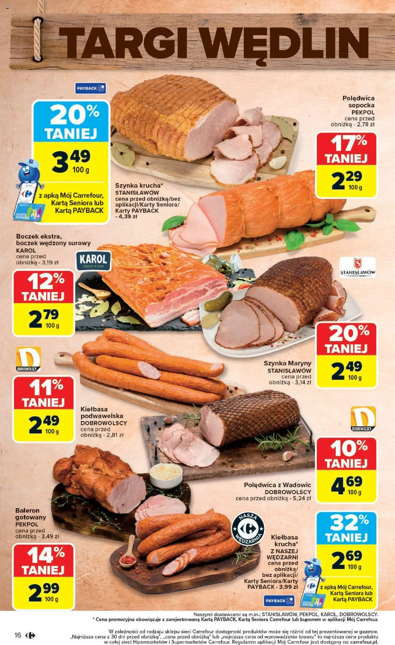 Carrefour Gazetka od 25.08.2025 | Strona: 18 | Produkty: Kiełbasa, Karta, Boczek wędzony, Boczek