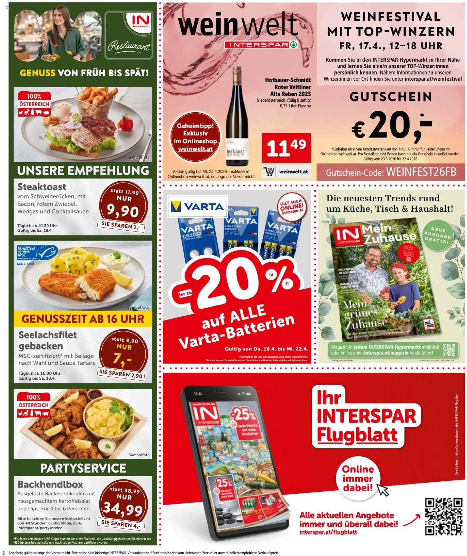 Interspar - Flugblatt gültig ab 16.04.2026 | Seite: 2 | Produkte: Uhr, Tisch