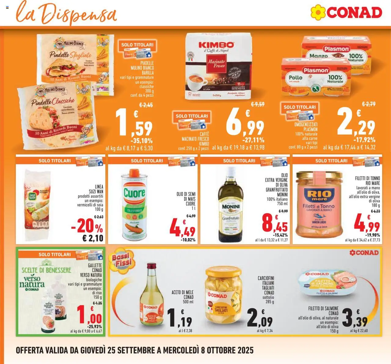 Volantino Conad del 25.09.2025 | Pagina: 14 | Prodotti: Pollo, Riso, Olio, Gallette