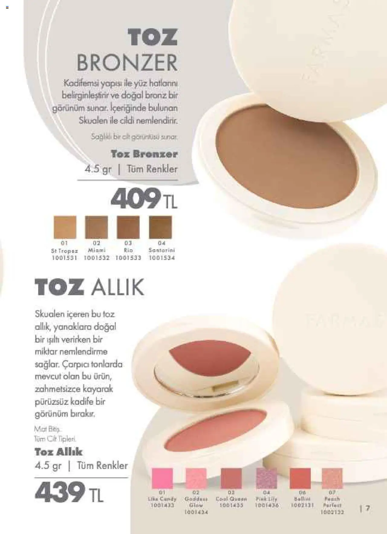 Farmasi Katalog - 01.08.2025 tarihinden itibaren geçerlidir | Sayfa: 7 | Ürünler: Allık