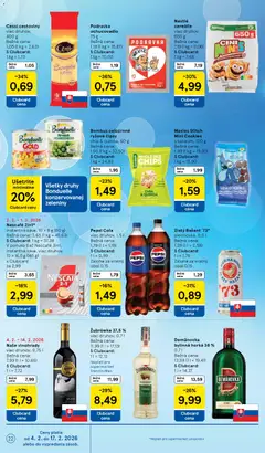 Tesco leták platný od 04.02.2026 | Strana: 22 | Produkty: Cestoviny, Zlatý Bažant, Cereálie, Vodka
