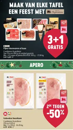 Fijne vleeswaren of kaas, Fijne vleeswaren of kaas Combineer & profiteer Van 70 g tot 400 g of variabel gewicht Bijv.: 4 x coppa di parma BGA/IGP, 100 g – 17,18/kg - Voorbeeld van een folder van Delhaize, geldig van 18.12.2025 | Pagina: 10