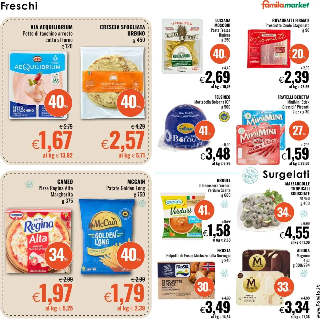 Volantino Famila del 18.09.2025 | Pagina: 7 | Prodotti: Mazzancolle, Tacchino, Ravioli, Parmigiano reggiano