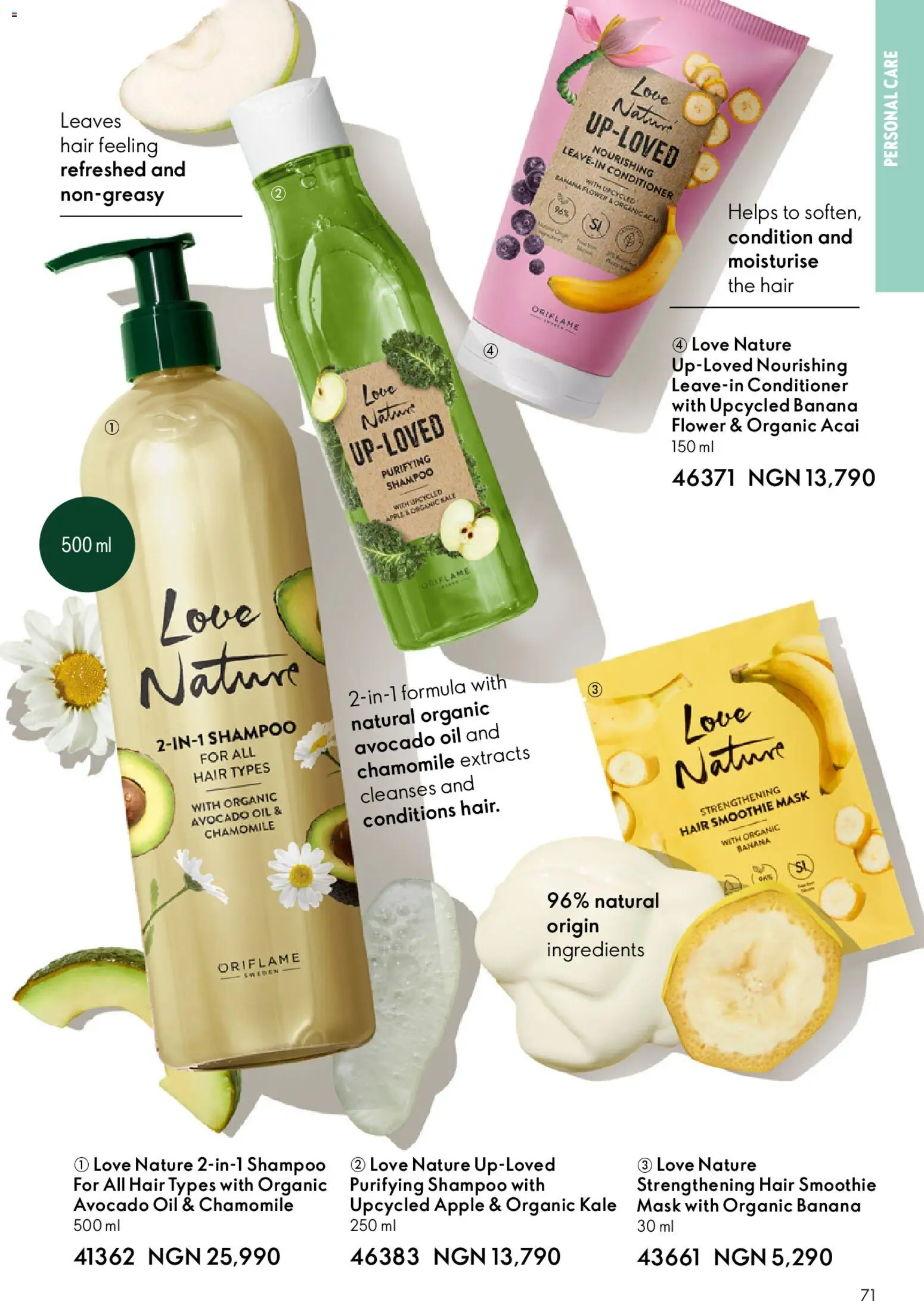 Oriflame Catalogue 2/2026 valid from 01.04.2026 | Page: 71 | Products: Olovka za usne, Mask, Avocado, Shampoo