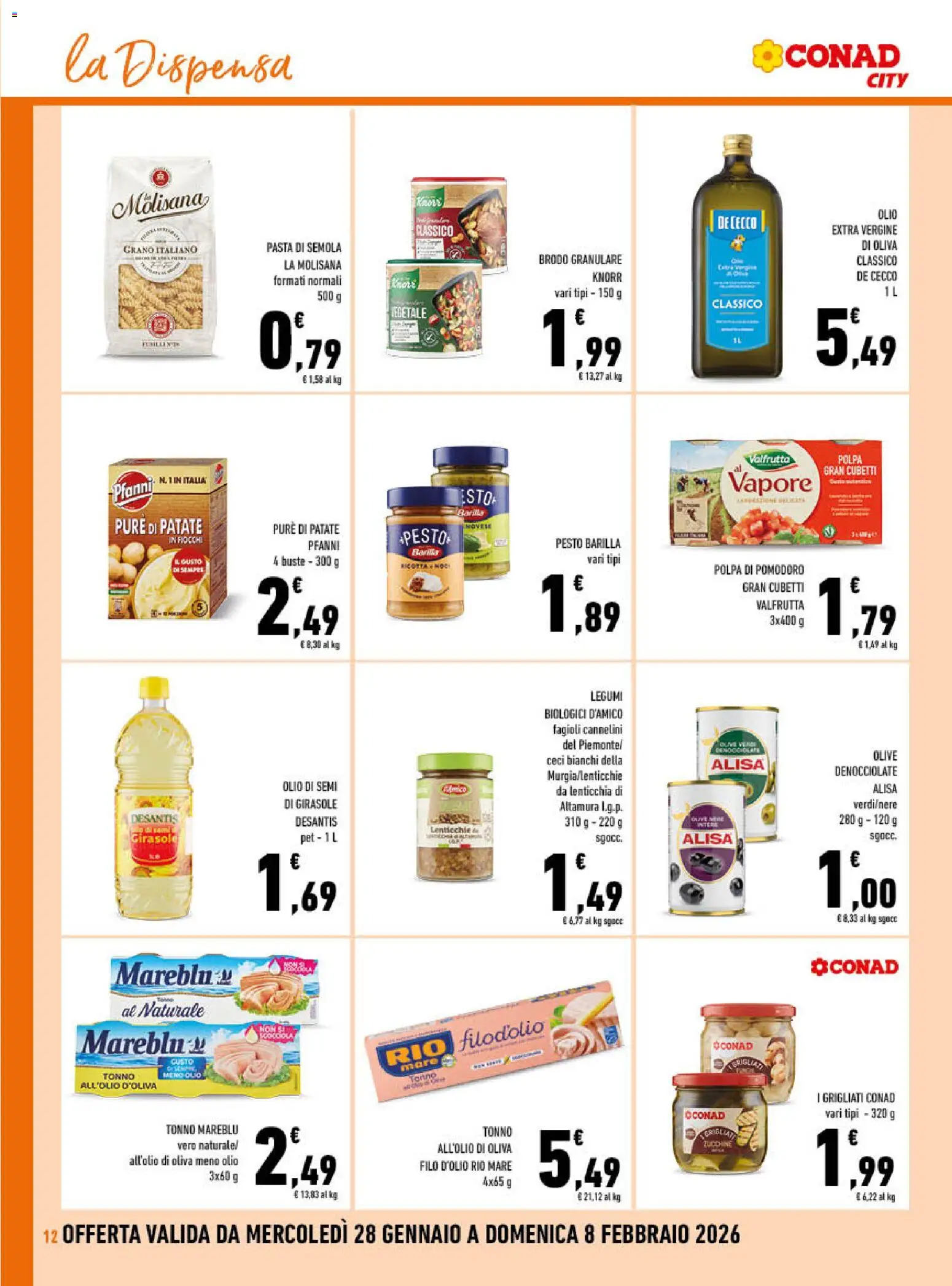 Volantino Conad del 28.01.2026 | Pagina: 12 | Prodotti: Patate, Pomodoro, Olio, Olio extra vergine