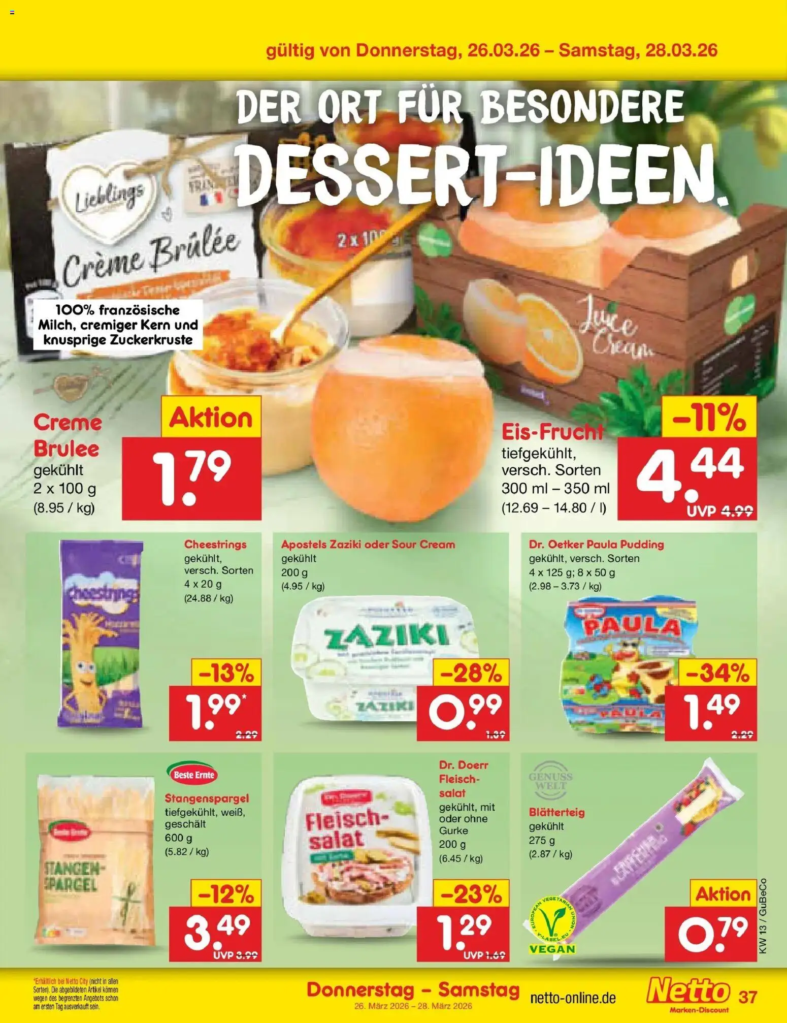 Netto Marken-Discount Prospekt Augustusburg	 – gültig ab 23.03.2026 | Seite: 53 | Produkte: Creme, Creme brulee, Fleisch, Salat