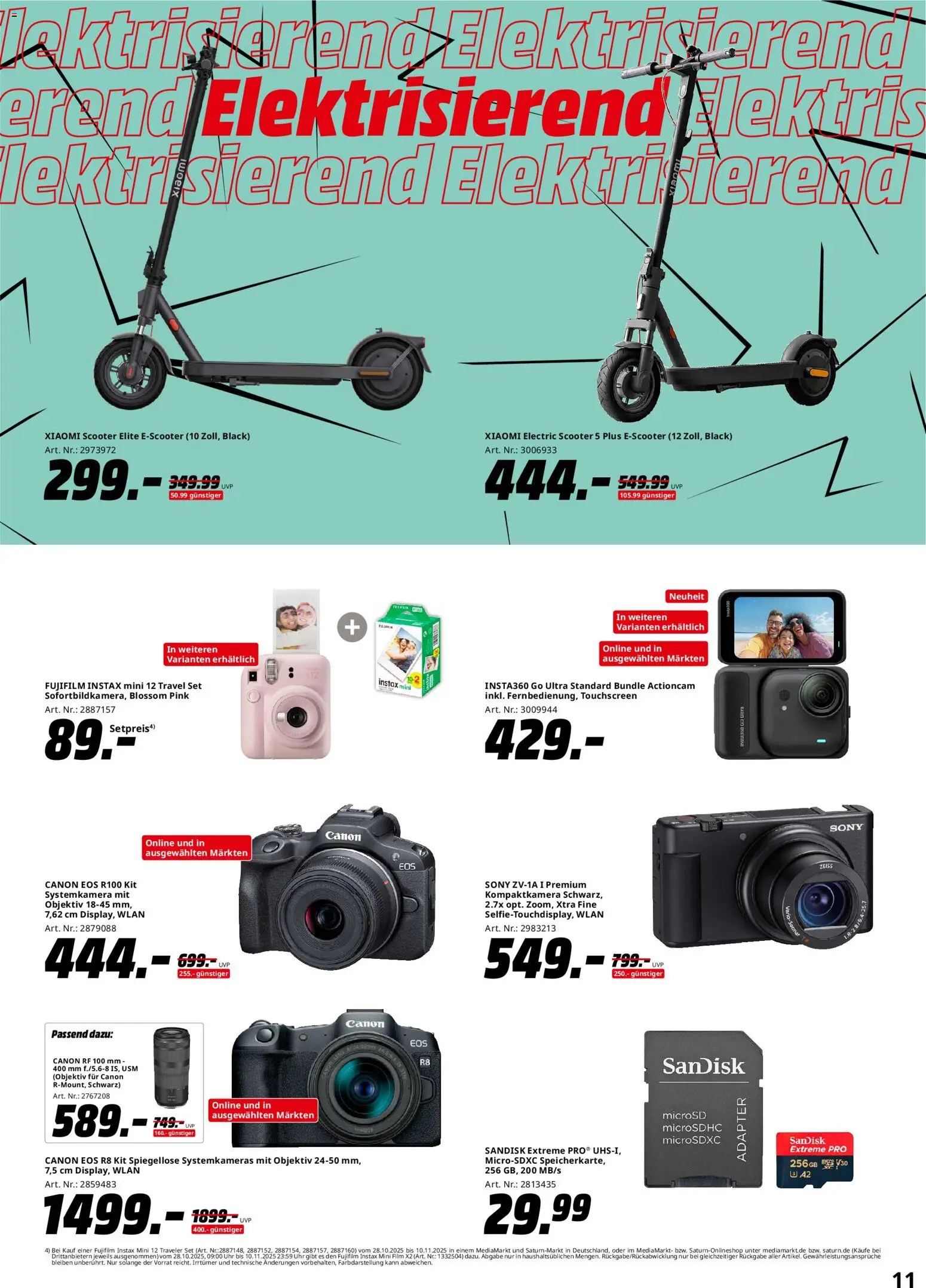 Media Markt - Black Friday  – gültig ab 28.10.2025 | Seite: 11 | Produkte: Xiaomi, Sony, Scooter, Uhr