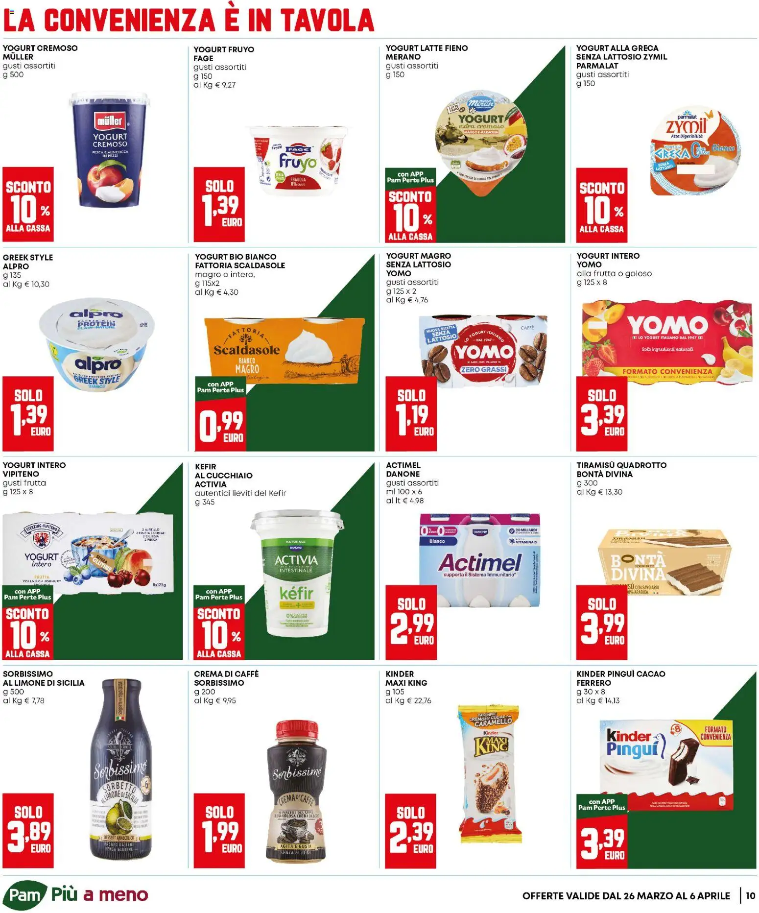 Volantino Panorama del 26.03.2026 | Pagina: 10 | Prodotti: Yogurt, Sorbetto, Frutta, Limone