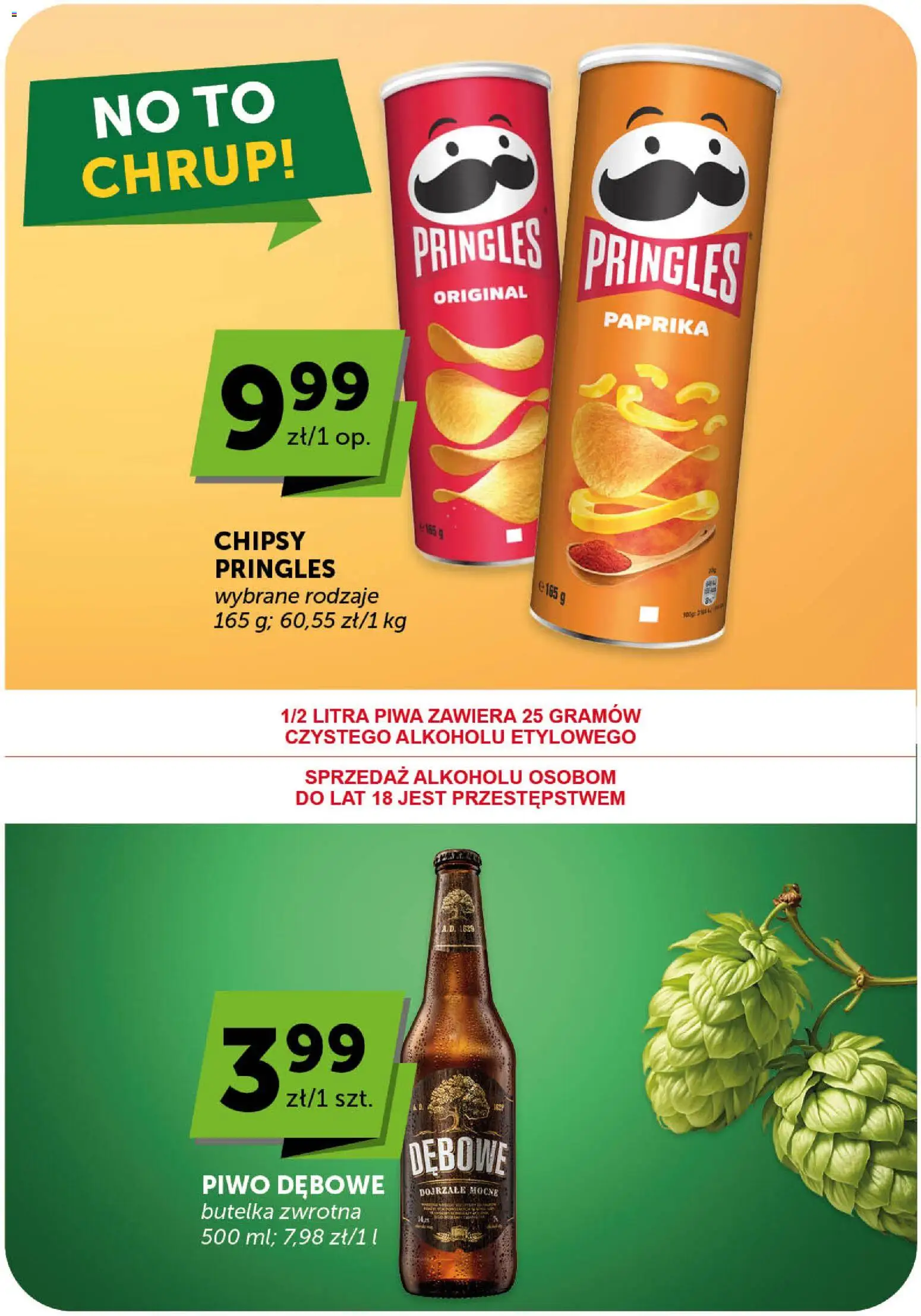 Euro Sklep gazetka - Minimarket od 05.03.2026 | Strona: 13 | Produkty: Chipsy, Chipsy pringles, Piwo, Pringles