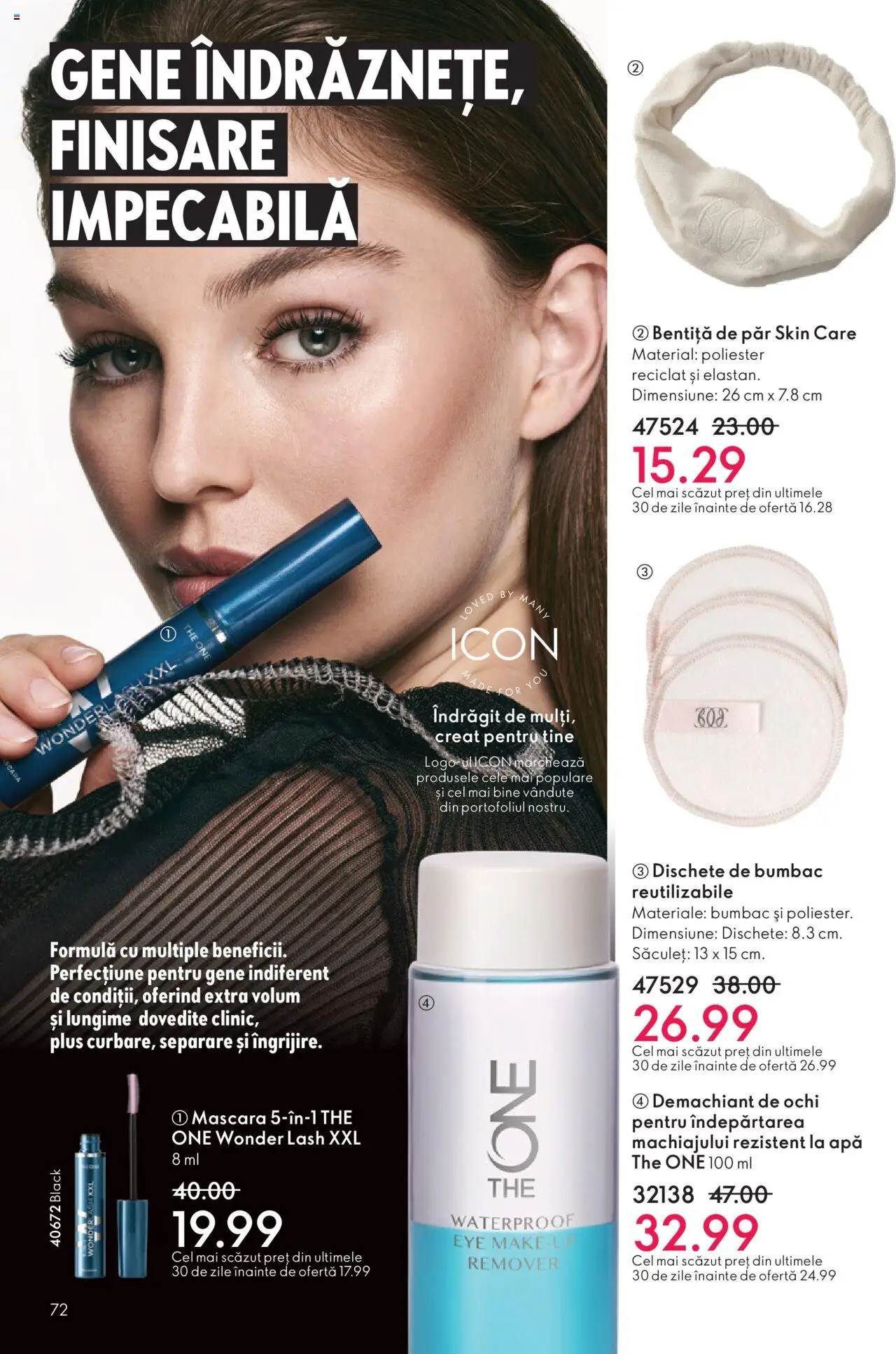 Noul catalog Oriflame – valabil de la 12.11.2025 | Pagină: 72 | Produse: Bentiță de păr, Demachiant, Mascara, Demachiant de ochi