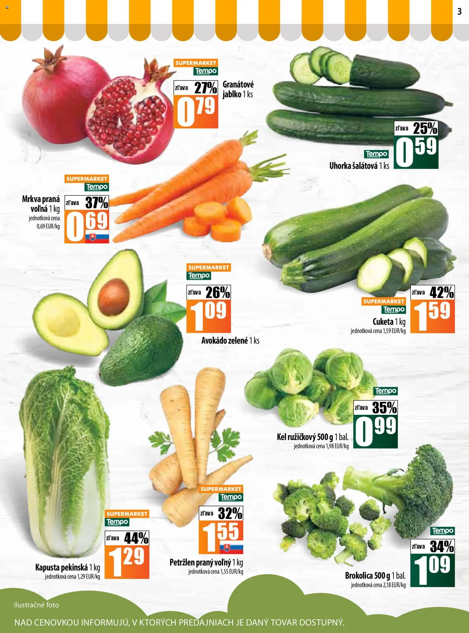 Nové COOP Jednota akcie – leták je platný od 20.11.2025 | Strana: 3 | Produkty: Kel, Mrkva, Cuketa, Petržlen