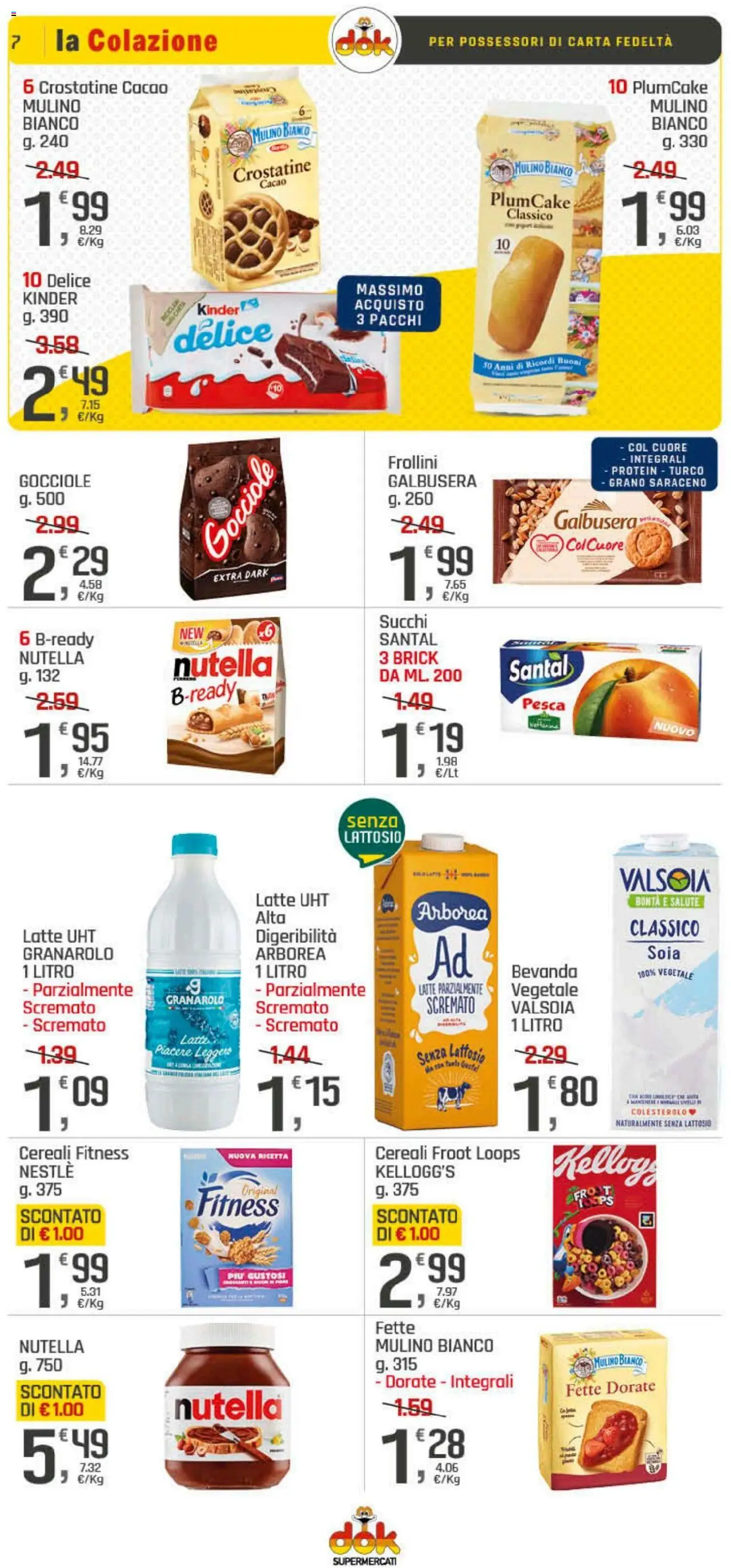 Volantino DOK del 23.10.2025 | Pagina: 7 | Prodotti: Crostatine, Pesca, Nutella, Cacao