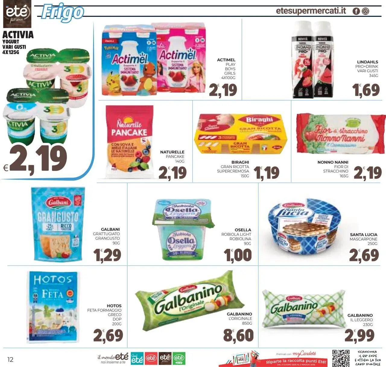 Volantino Eté del 05.08.2025 | Pagina: 12 | Prodotti: Yogurt, Tè, Formaggio, Ricotta