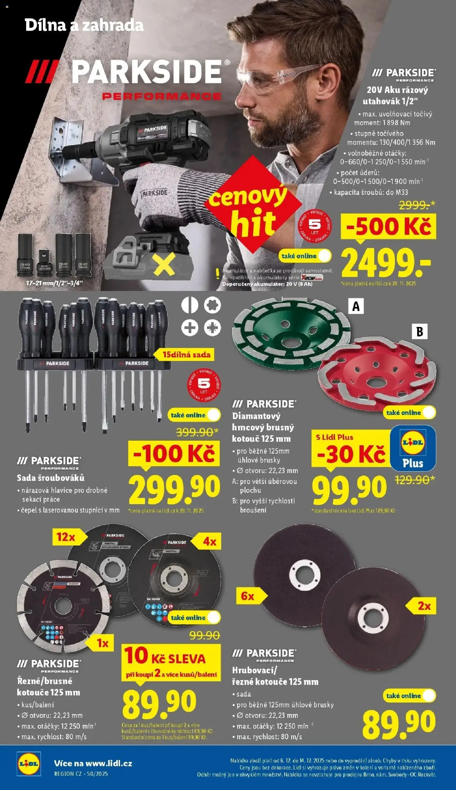 Lidl leták od 08.12.2025 | Strana: 36 | Produkty: Úhlové brusky, Zahrada, Rázový utahovák, Aku rázový utahovák