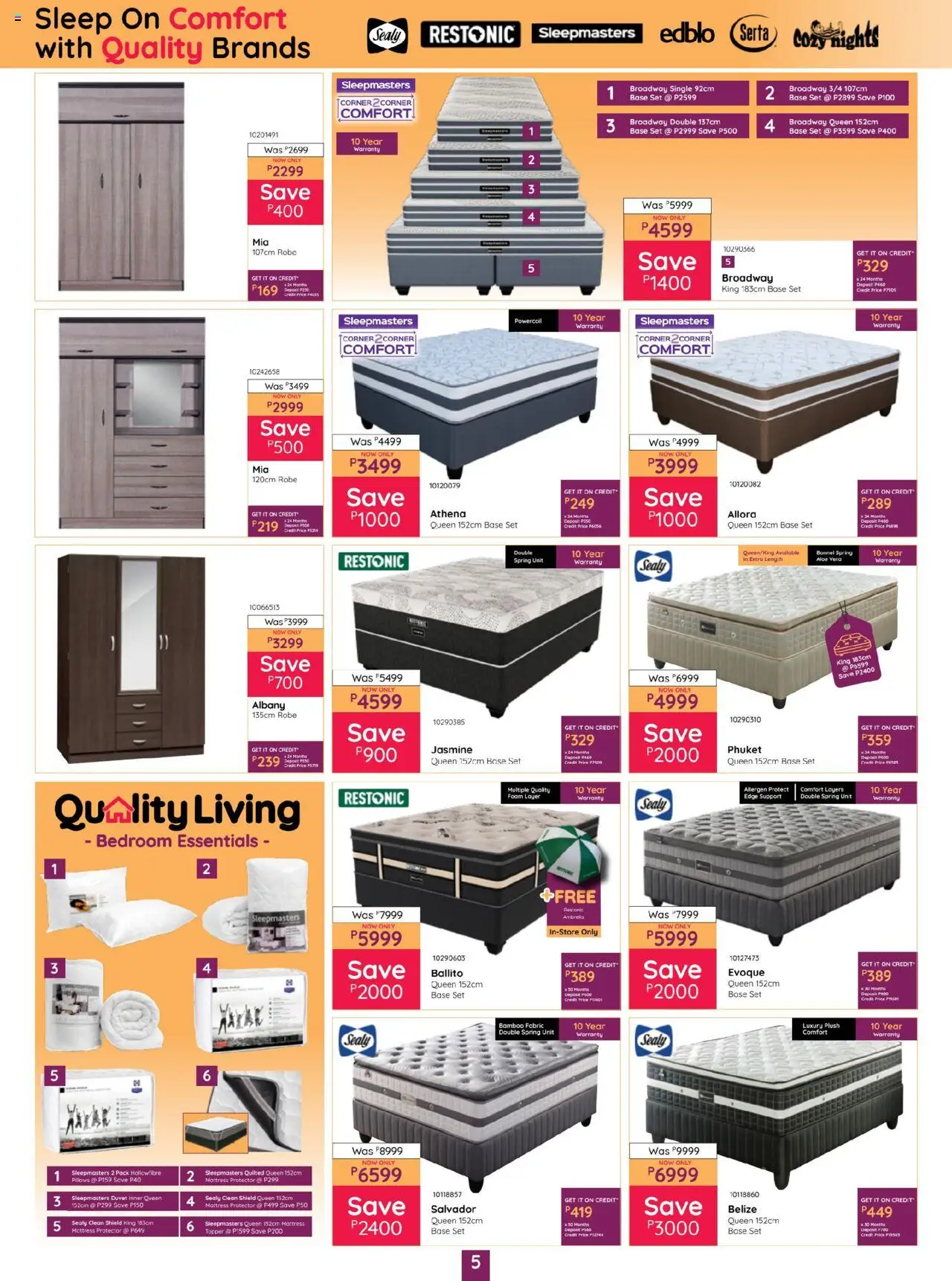 Bradlows Botswana Catalogue │ valid from 21.08.2025 | Page: 5 | Products: Duvet, Mattress, Foam
