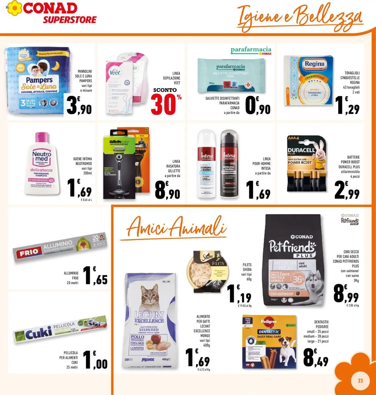 Volantino Conad del 27.08.2025 | Pagina: 23 | Prodotti: Salmone, Pampers, Pellicola, Alluminio