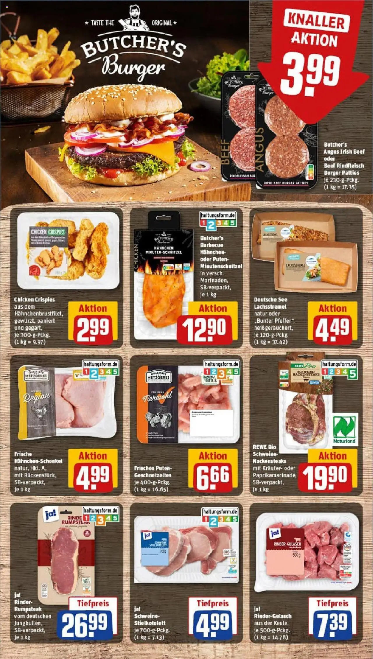 Rewe prospekt Biedenkopf	 - gültig ab dem 24.08.2025 | Seite: 8 | Produkte: Nackensteaks, Hahnchen, Hahnchenschenkel, Rindfleisch