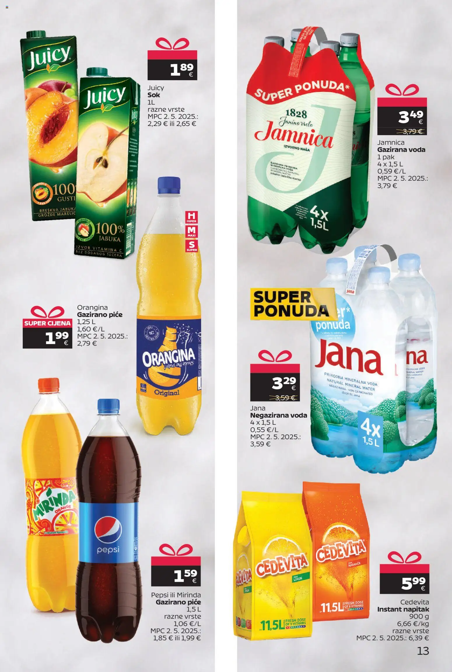 Tommy katalog | vrijedi od 15.12.2025 | Stranica: 13 | Proizvodi: Voda, Grožđe, Cedevita, Jabuka