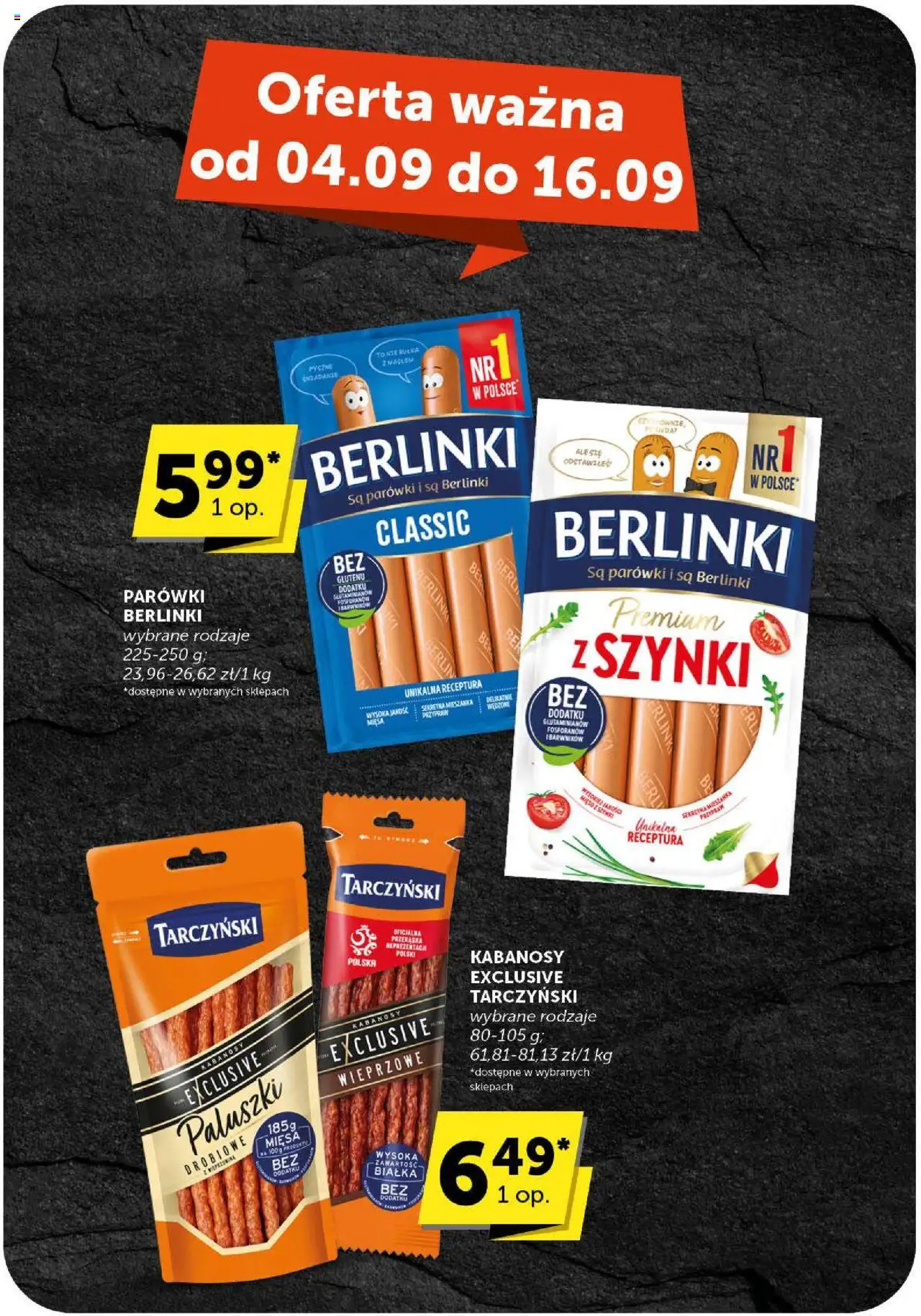 ABC Gazetka - Market od 04.09.2025 | Strona: 13 | Produkty: Kabanosy, Parówki, Bułka, Paluszki