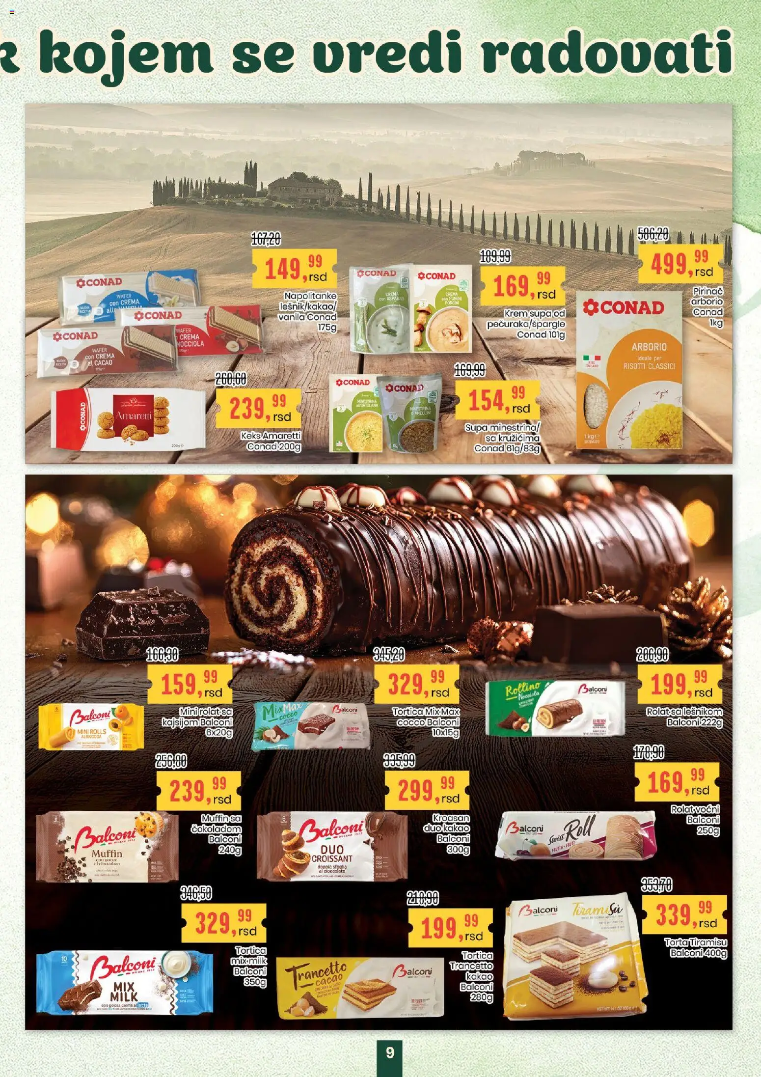Aroma Market katalog - važi od 08.01.2026 | Strana: 9 | Proizvode: Keks, Kroasan, Napolitanke, Pirinač