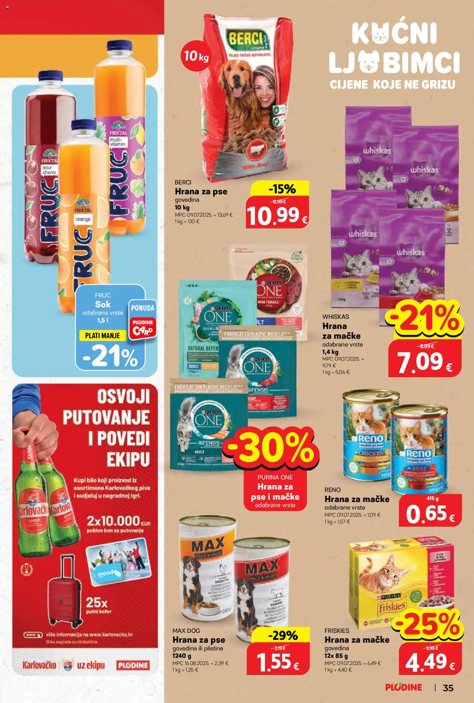 Plodine katalog | vrijedi od 05.11.2025 | Stranica: 35 | Proizvodi: Piletina, Hrana za pse, Govedina, Hrana za mačke