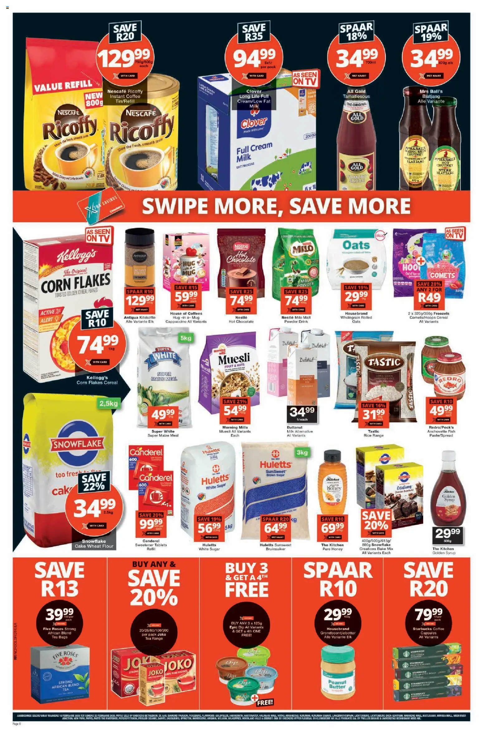 New Checkers catalogue – valid from 16.02.2026 | Page: 6 | Products: Flour, TV, Fish, Tea