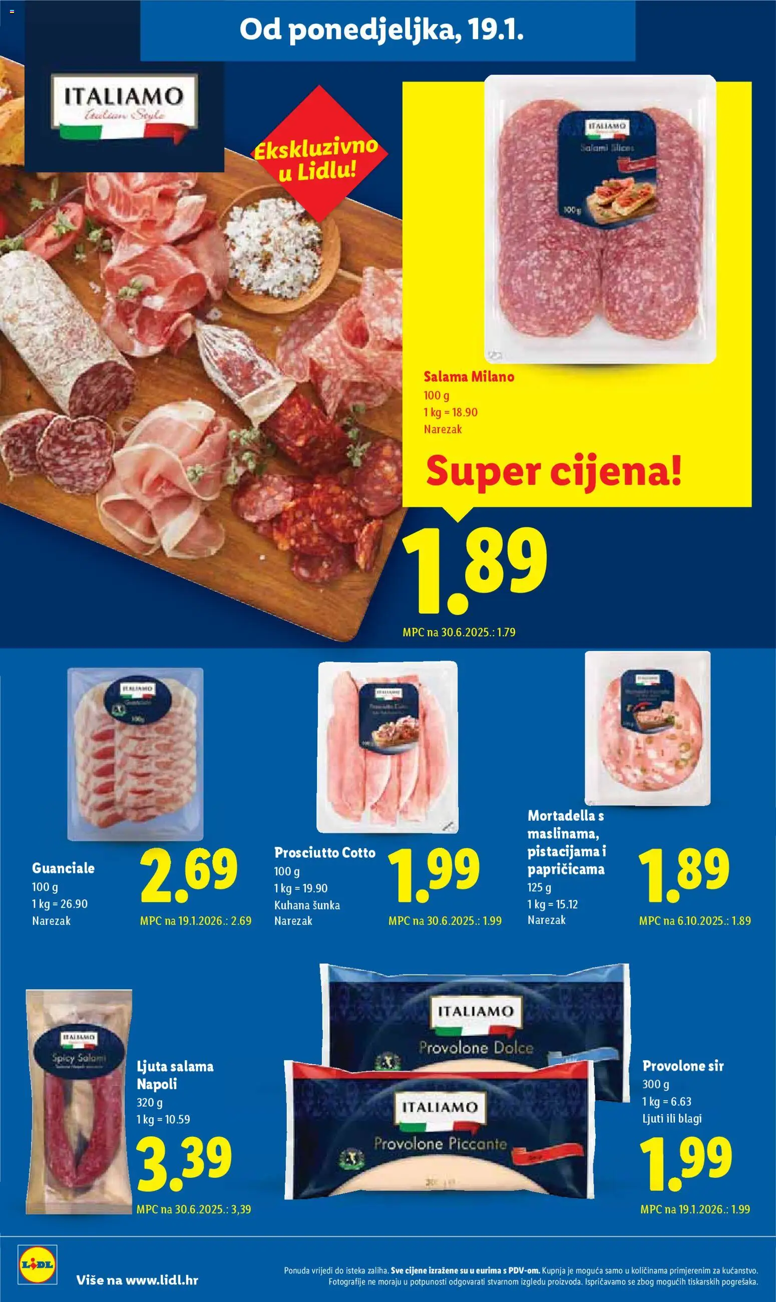 Lidl katalog | vrijedi od 19.01.2026 | Stranica: 16 | Proizvodi: Sir, Salama, Šunka, Narezak