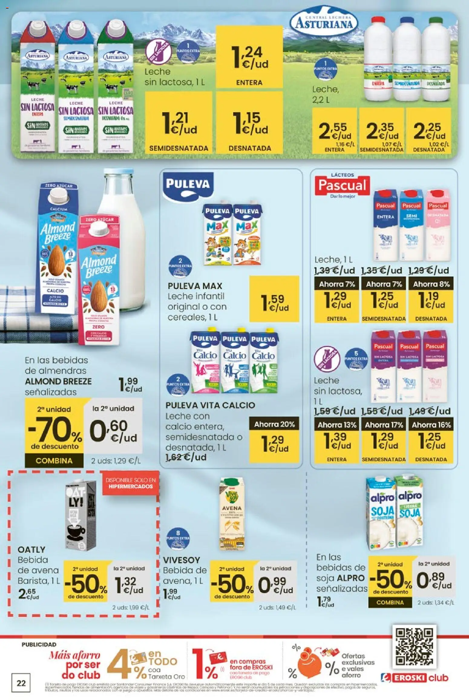 Eroski - Entroido do aforro │ válido desde el 29.01.2026 | Página: 22 | Productos: Leche sin lactosa, Leche