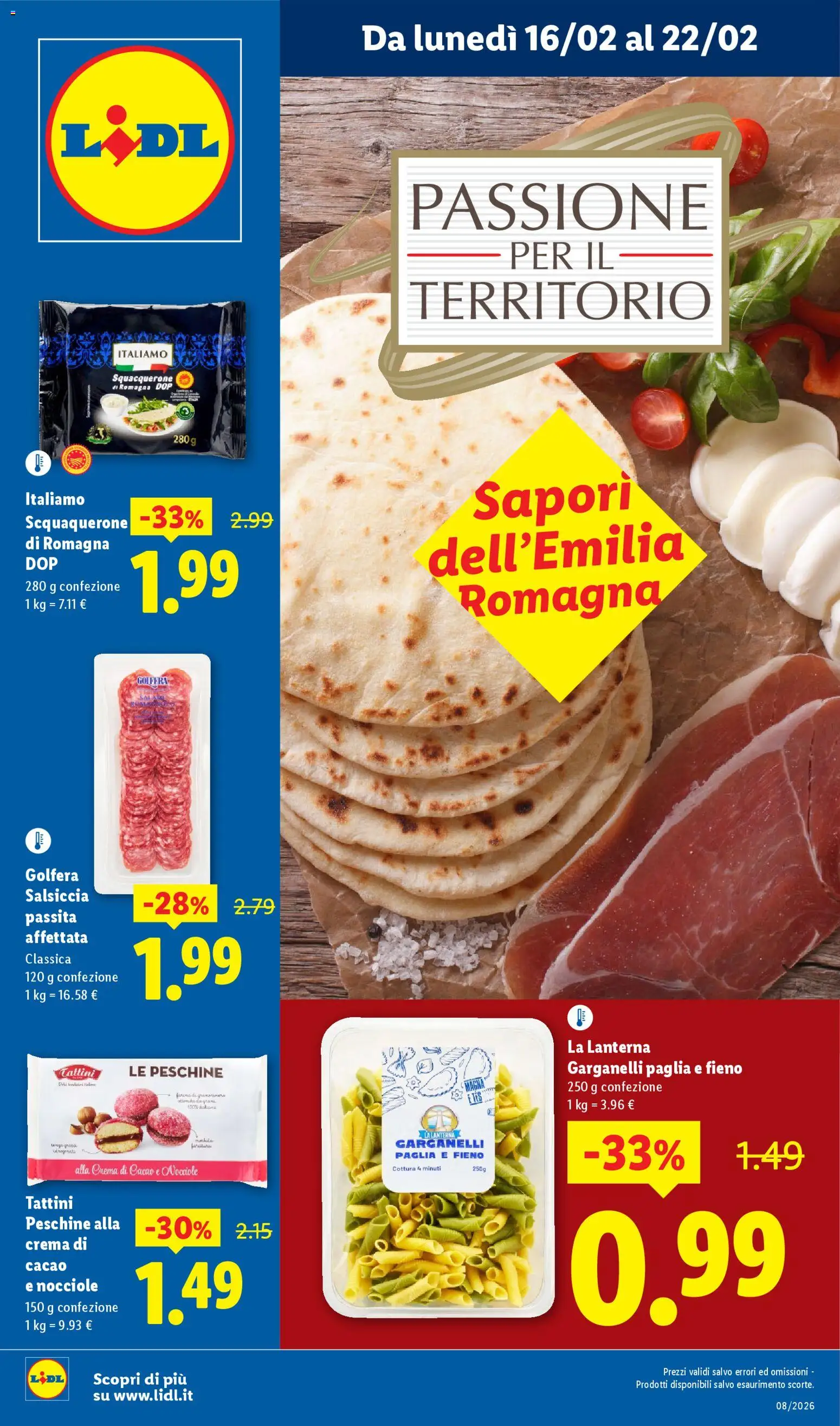 Volantino Lidl del 16.02.2026 | Pagina: 1 | Prodotti: Crema, Lanterna, Salsiccia, Nocciole