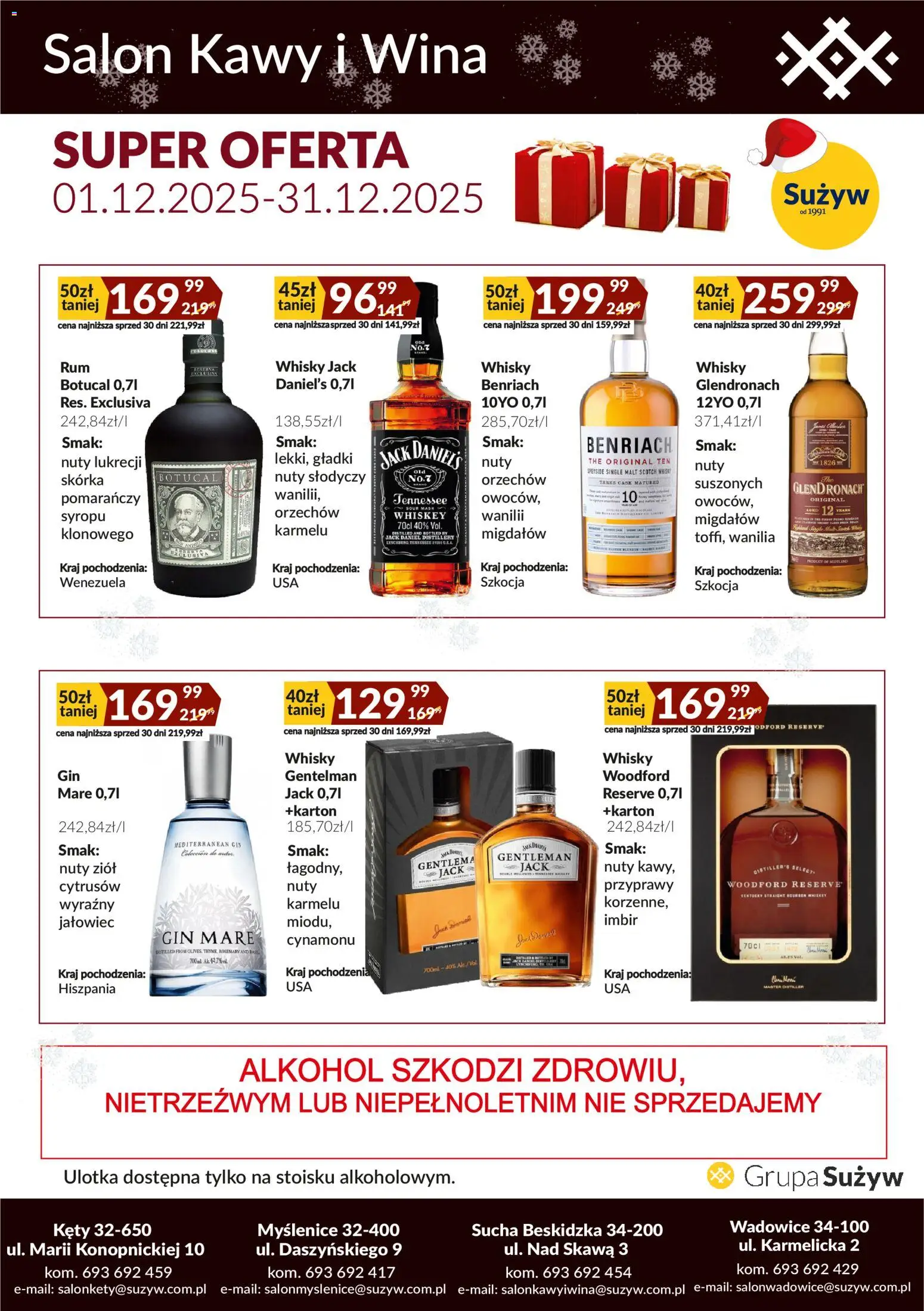 Sużyw Gazetka - Salon kawy i wina od 01.12.2025 | Strona: 4 | Produkty: Gin, Alkohol, Whisky, Przyprawy