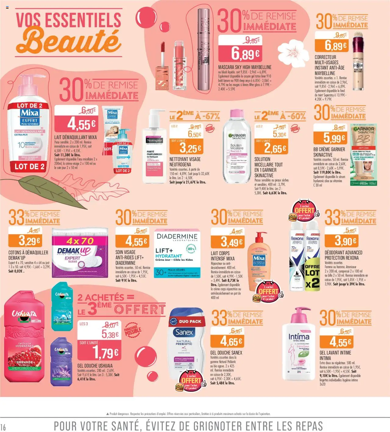  | Page: 16 | Produits: Gel nettoyant, BB crème, Douche, Lait
