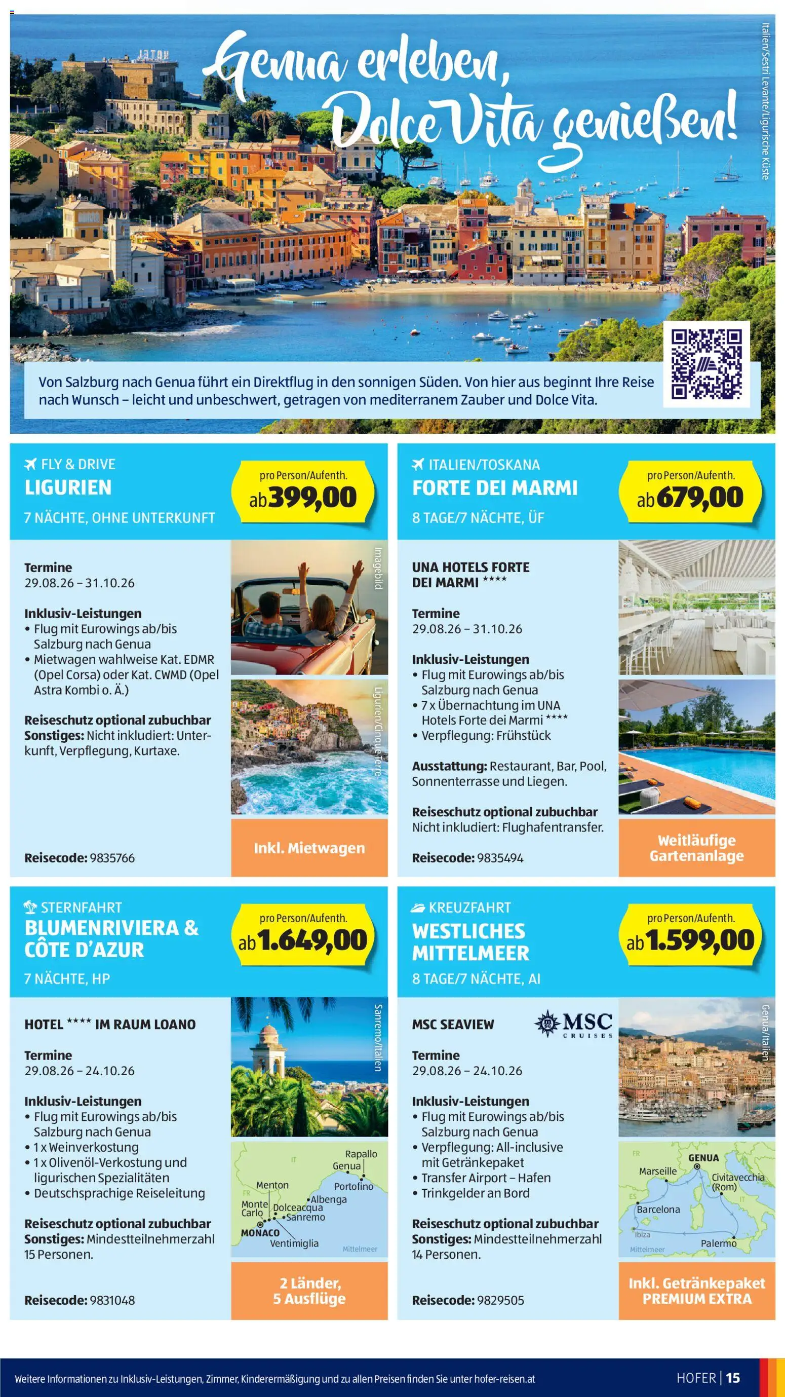 Hofer - Hofer Reisen Katalog gültig ab 29.04.2026 | Seite: 15