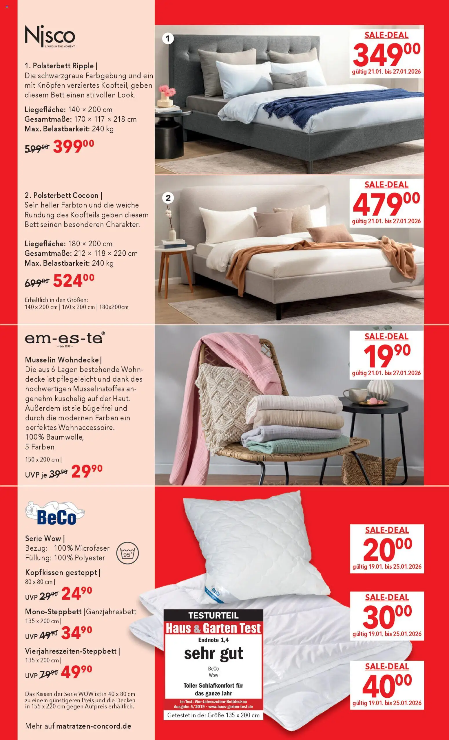 Matratzen Concord Prospekt 	 – gültig ab 27.12.2025 | Seite: 7 | Produkte: Bett, Kissen, Decke, Kopfkissen