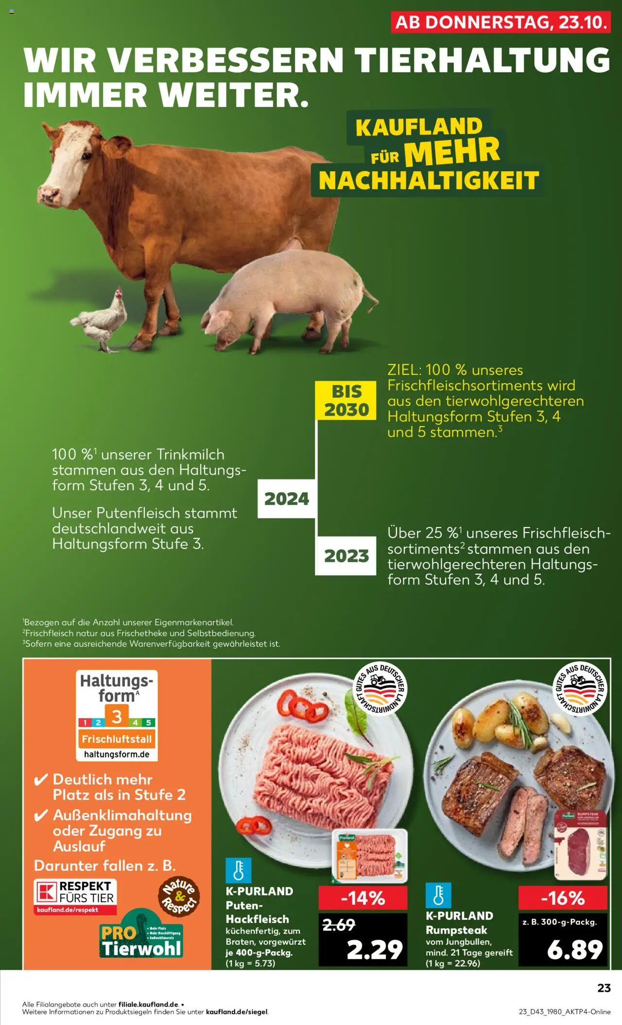 Kaufland prospekt Berlin	 – gültig ab 23.10.2025 | Seite: 23 | Produkte: Rumpsteak, Steak, Hackfleisch