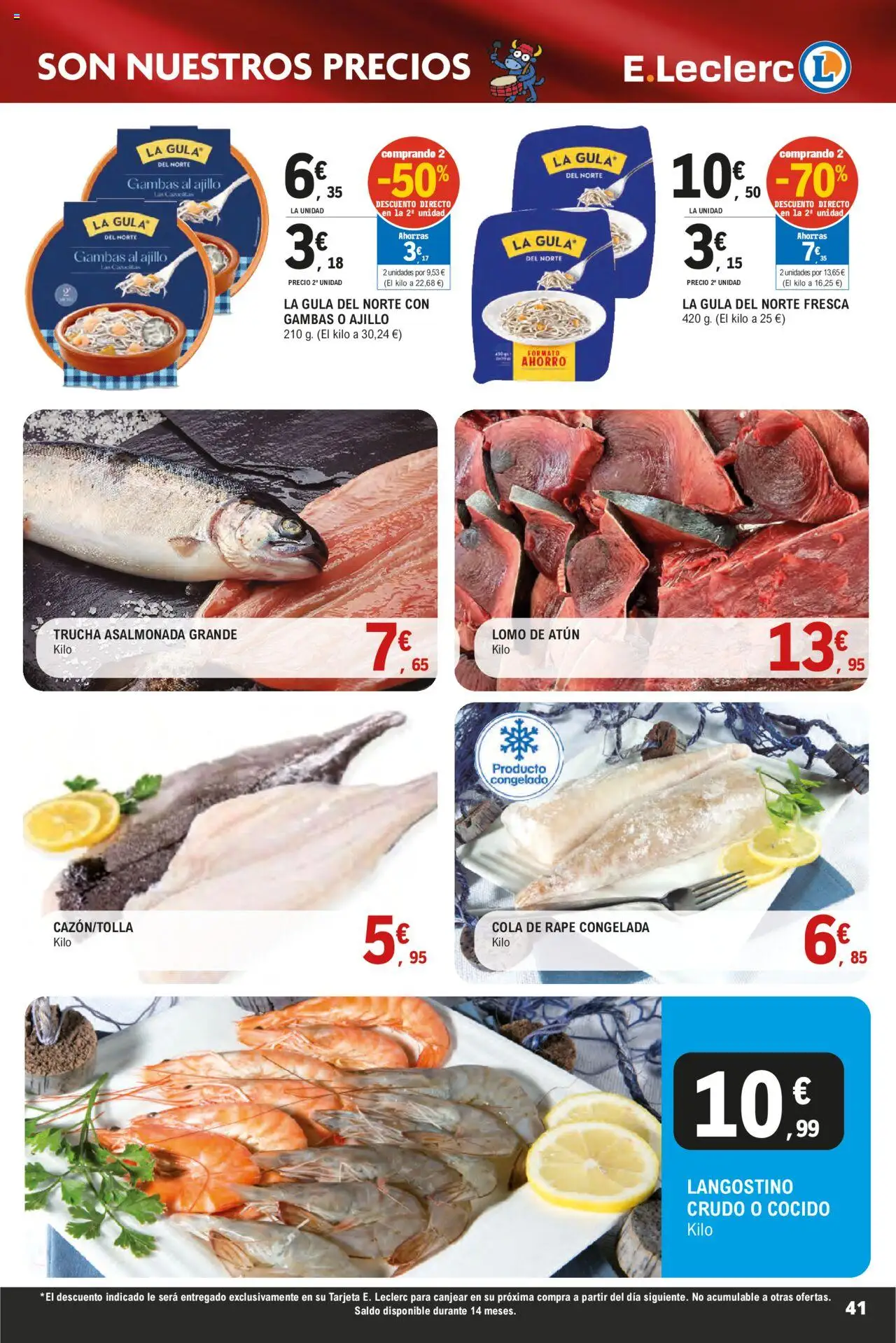 E.Leclerc - Descubre la Calidad y Frescura  │ válido desde el 18.06.2025 | Página: 41 | Productos: Langostino