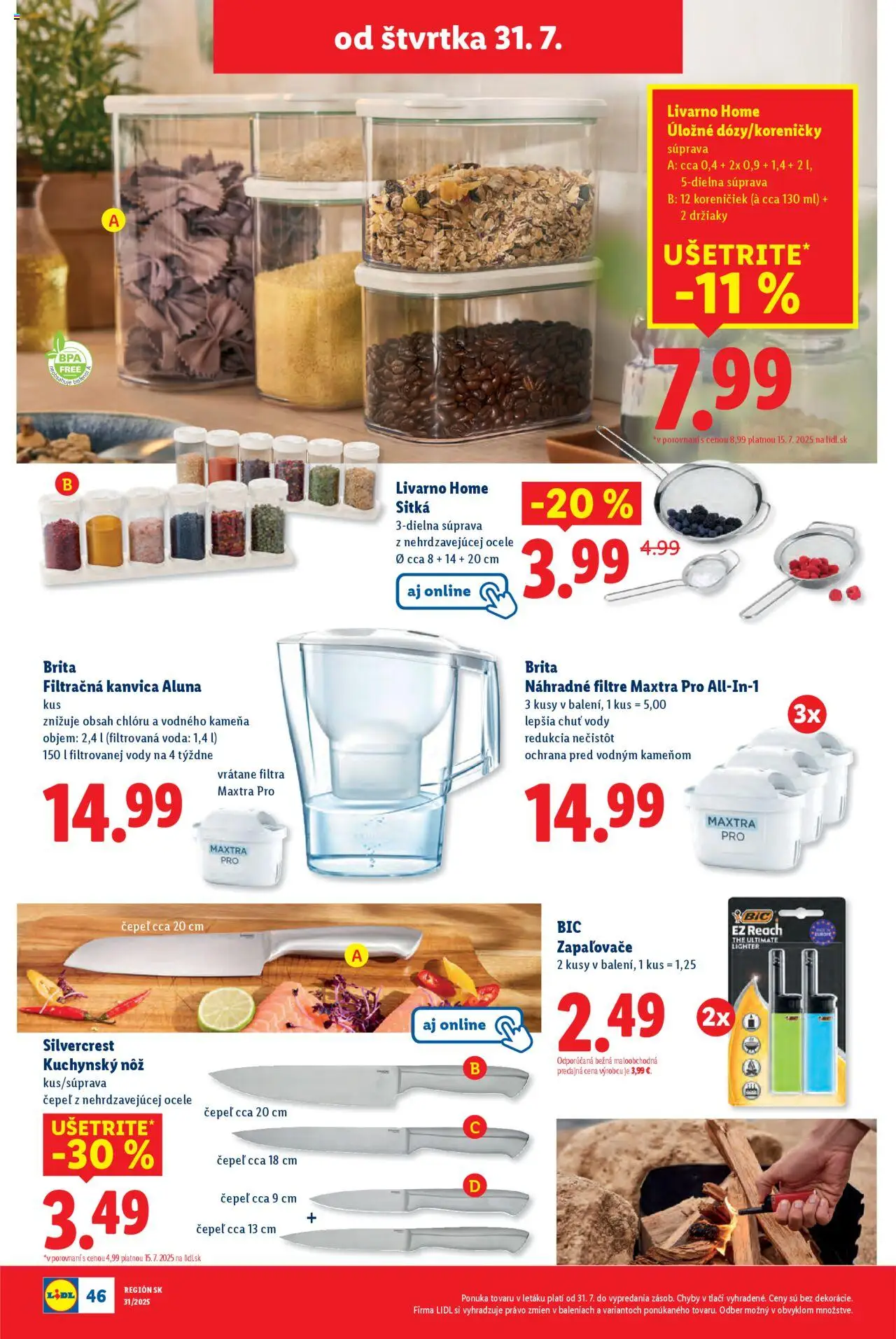 Lidl leták │ platný od 28.07.2025 | Strana: 70 | Produkty: Filtračná kanvica, Kanvica
