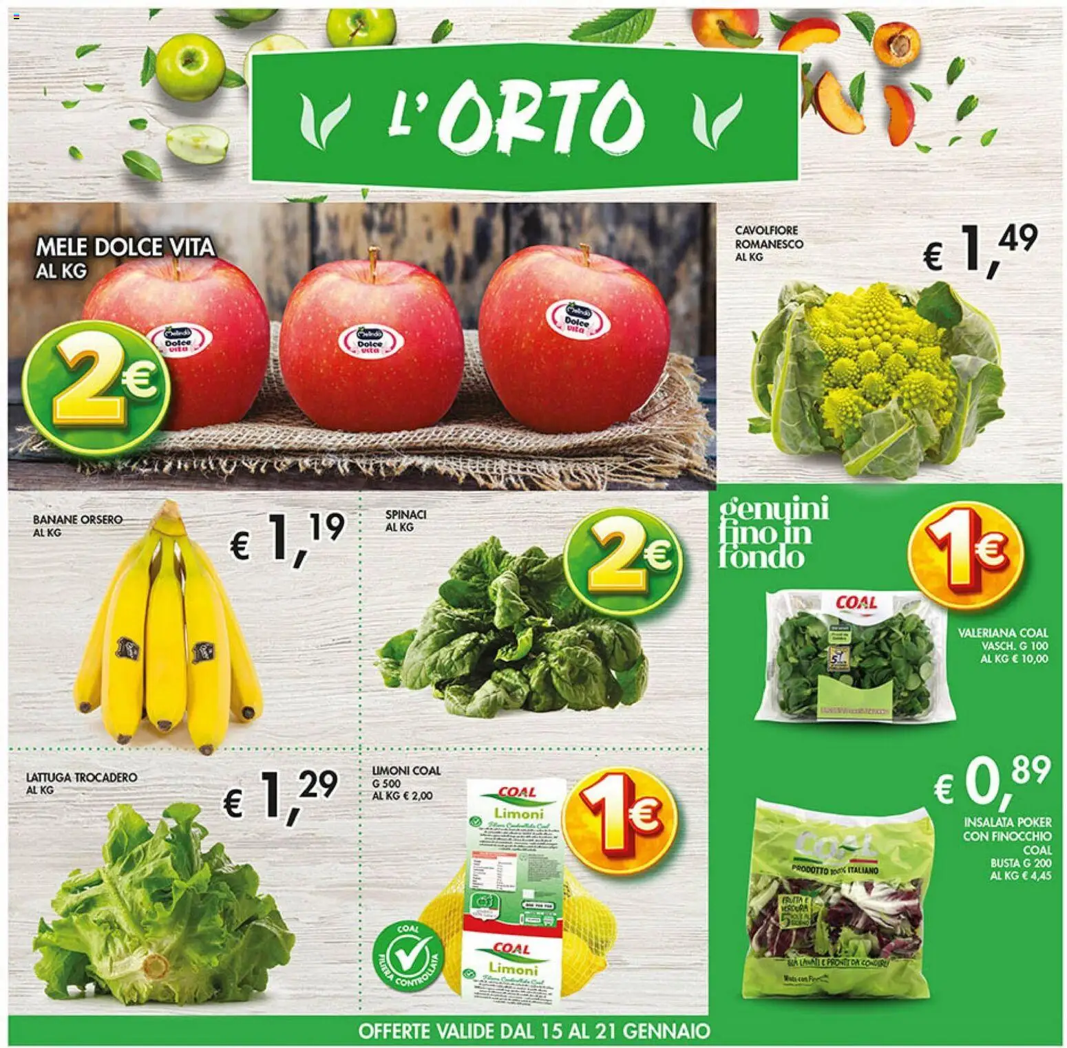 Volantino Coal del 09.01.2026 | Pagina: 11 | Prodotti: Valeriana, Mele, Insalata, Lattuga