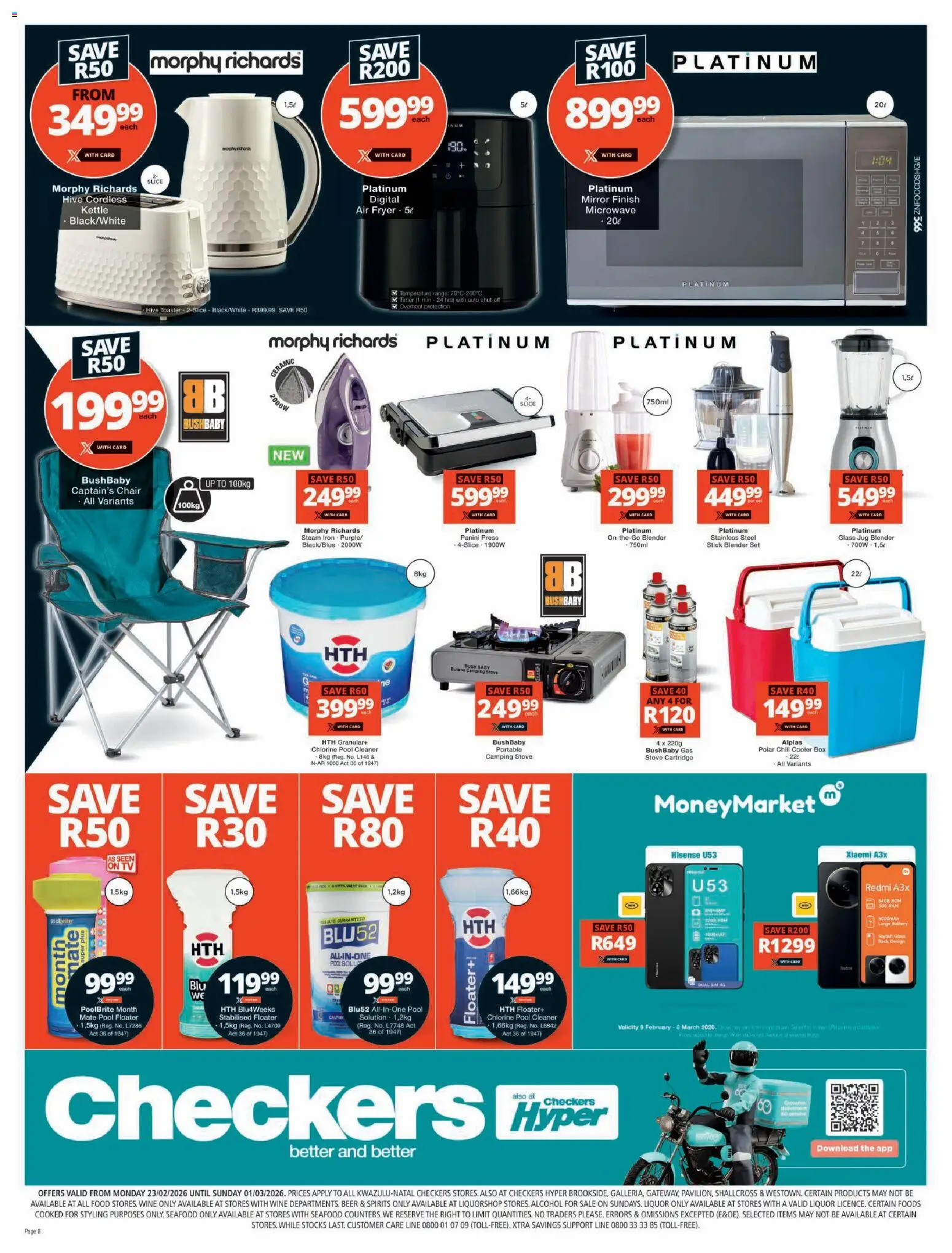 New Checkers catalogue – valid from 23.02.2026 | Page: 8 | Products: Cooler, Blender, Wine, Beer