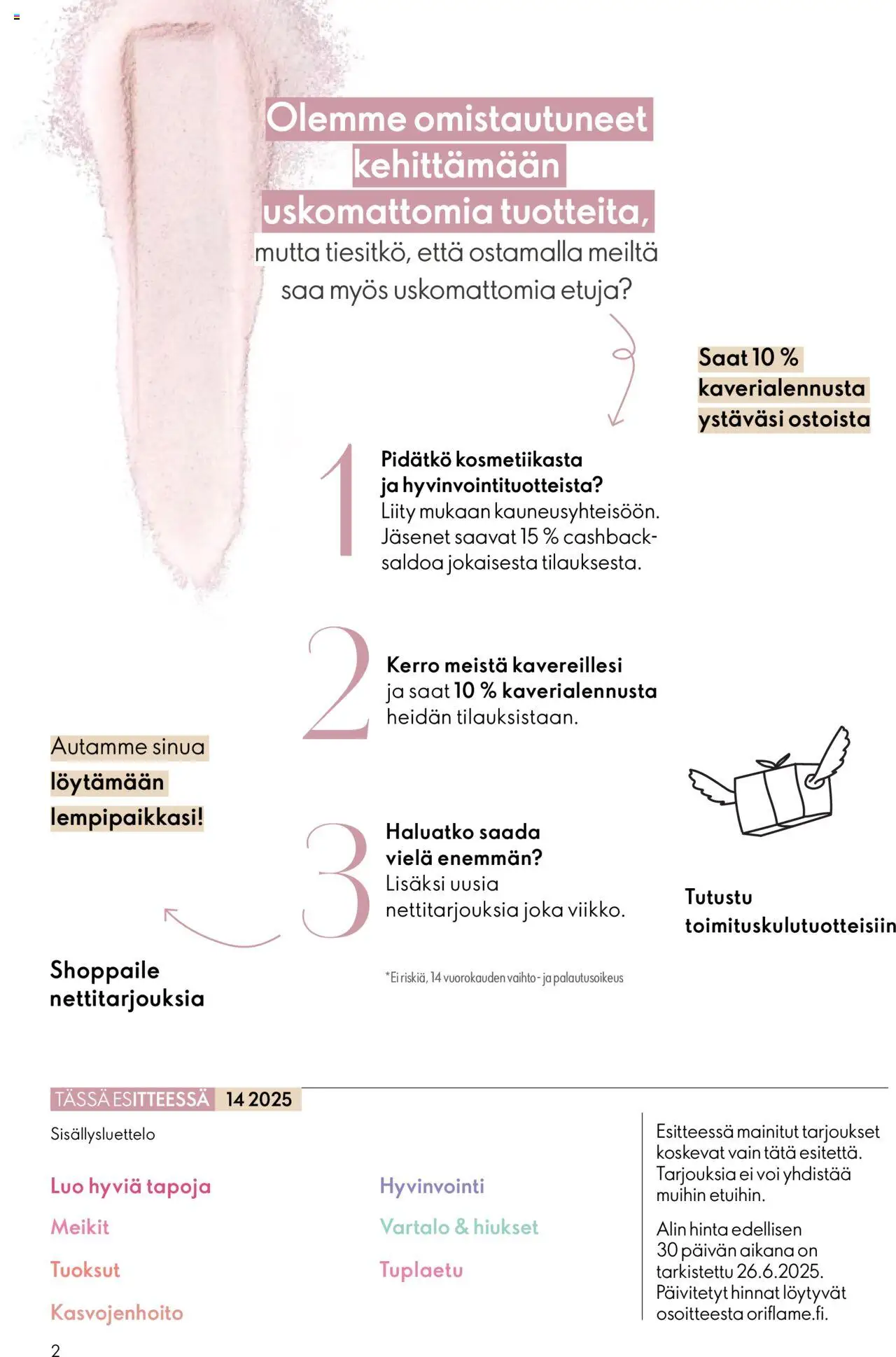 Oriflame - Esite 14 – voimassa 08.10.2025 alkaen | Sivu: 2 | Tuotteet: Voi