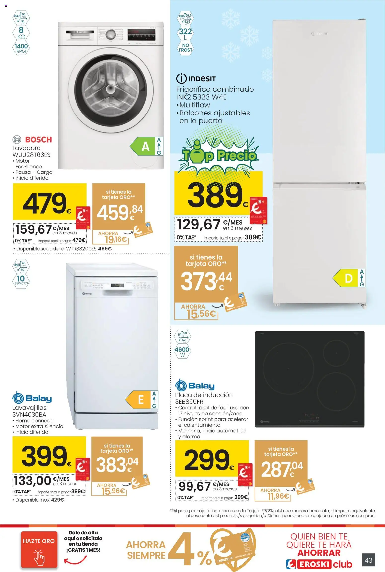 Eroski - Viste tu cesta de primavera  │ válido desde el 12.03.2026 | Página: 43 | Productos: Lavadora, Secadora, Lavavajillas, Caja