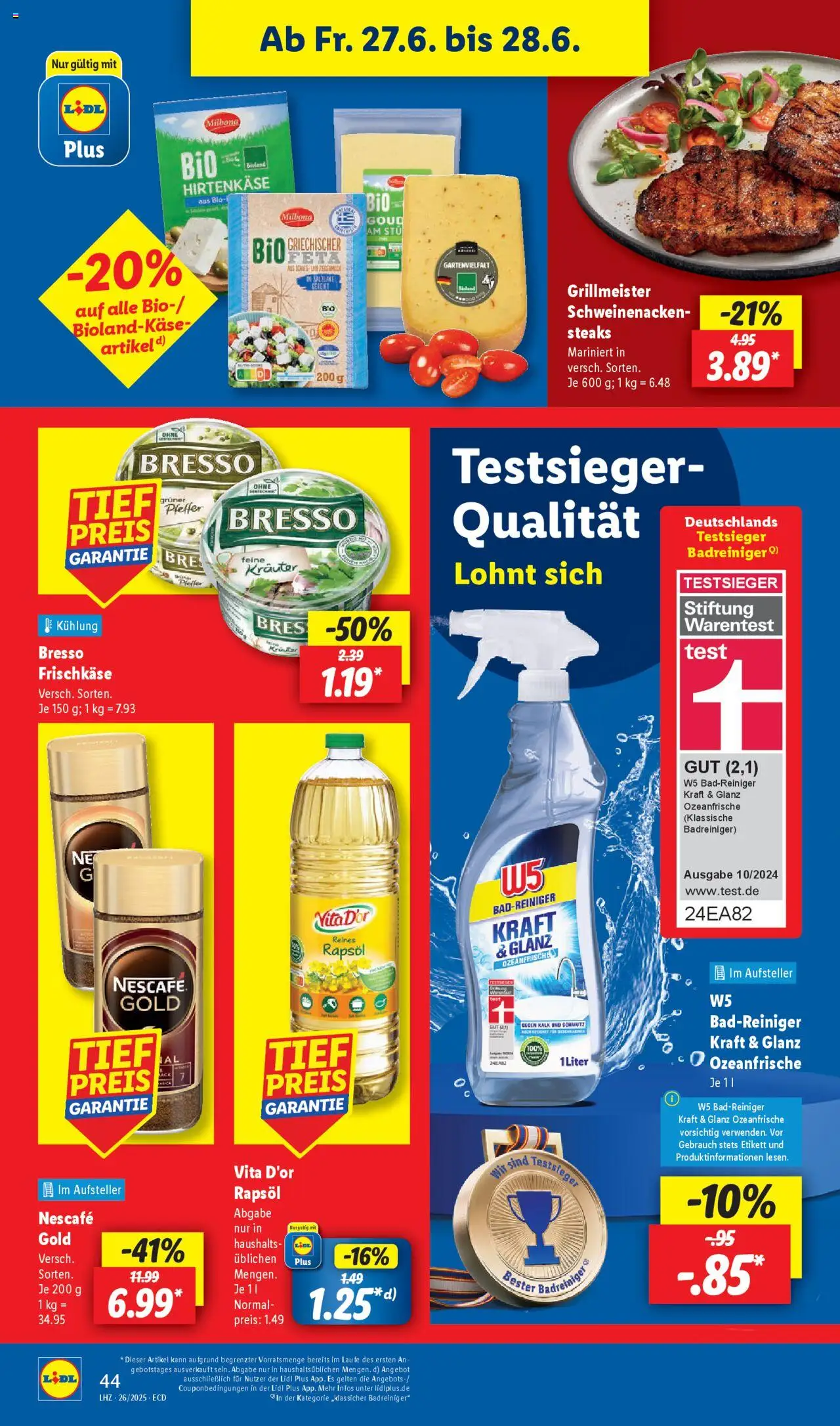 Lidl Prospekt 	 - gültig ab dem 23.06.2025 | Seite: 62 | Produkte: Nescafe, Feta, Rapsöl, Frischkase