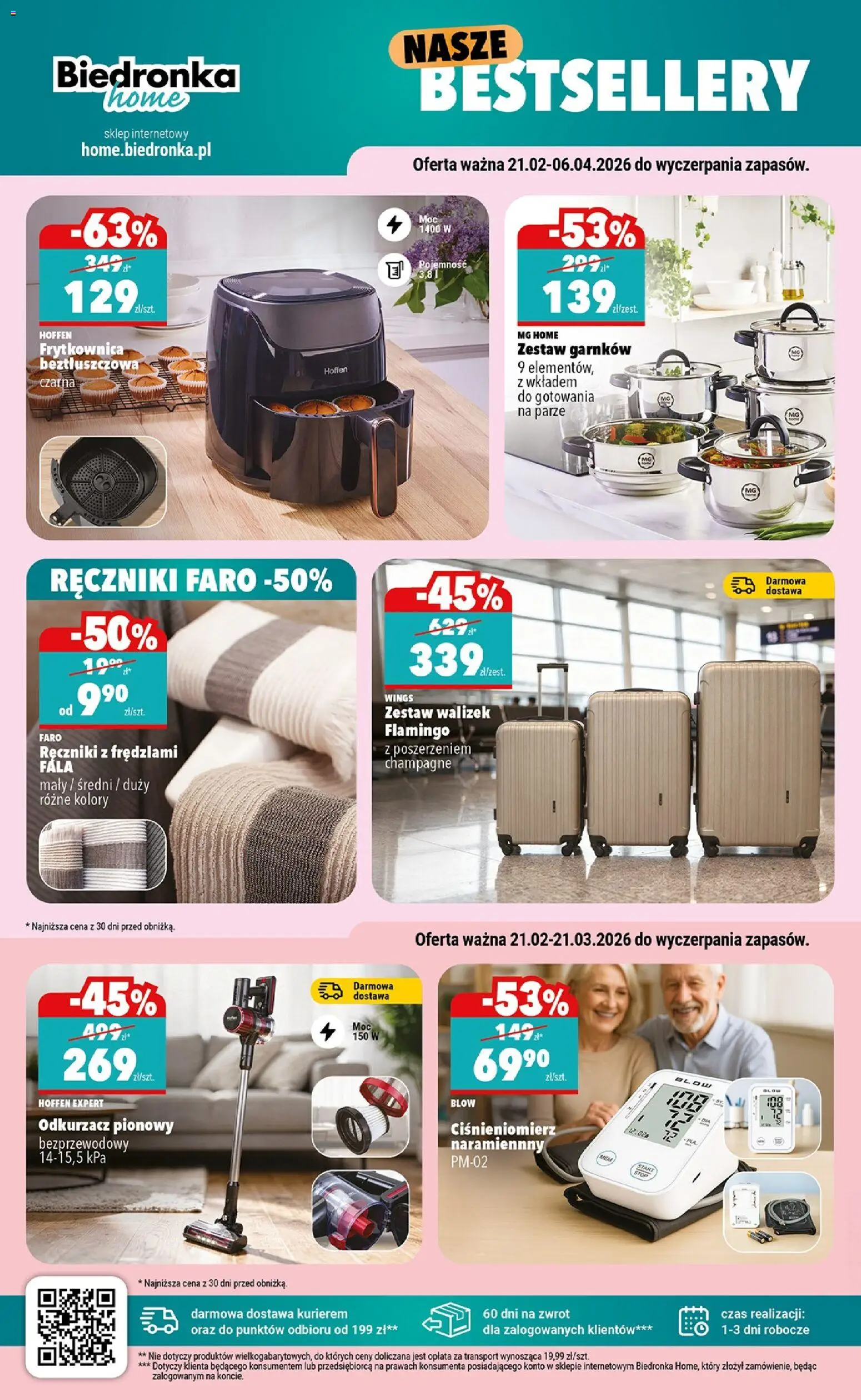 Biedronka gazetka - Home od 21.02.2026 | Strona: 4 | Produkty: Odkurzacz, Ciśnieniomierz, Frytkownica, Champagne