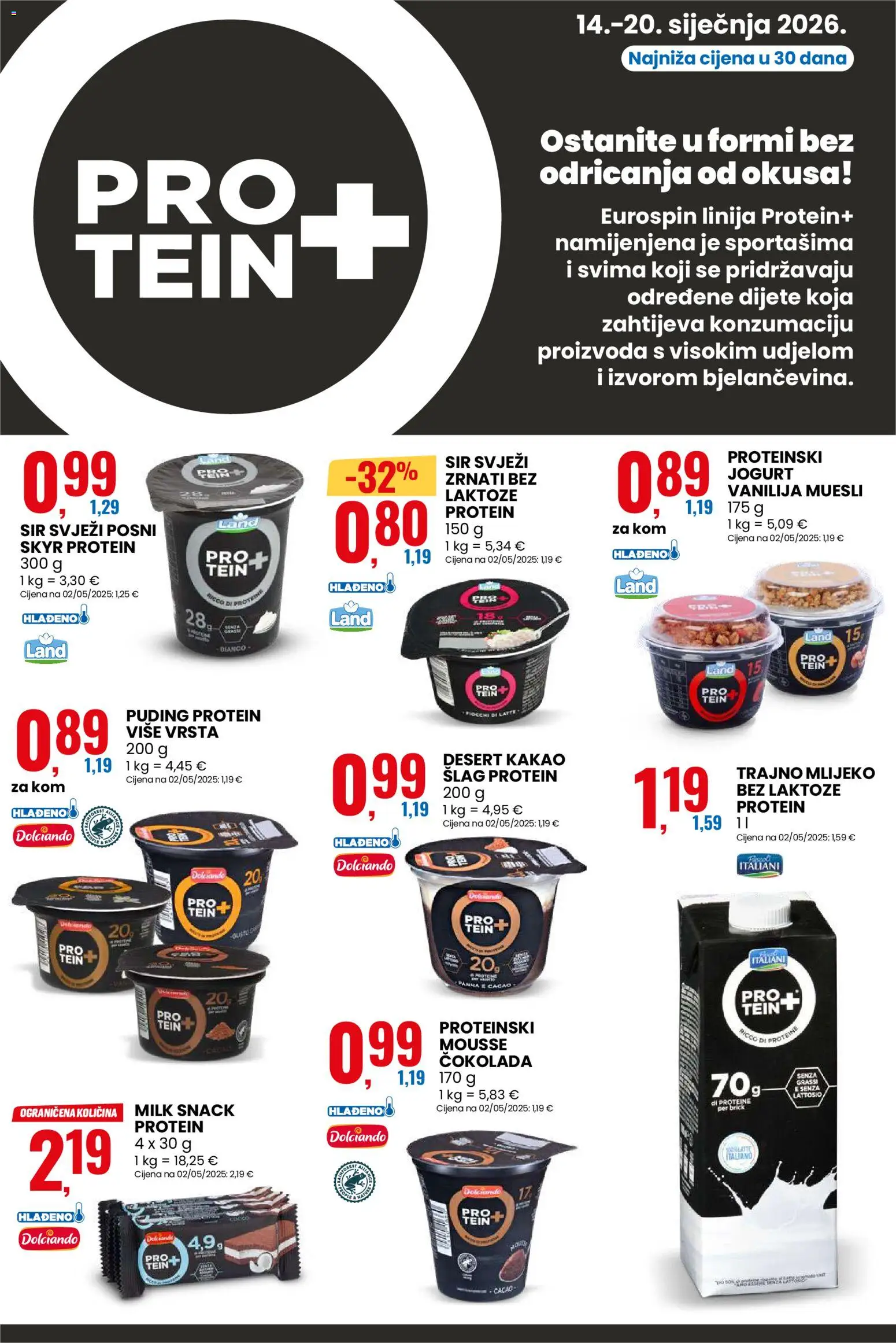 Eurospin katalog | vrijedi od 14.01.2026 | Stranica: 12 | Proizvodi: Mlijeko, Čokolada, Puding, Kakao